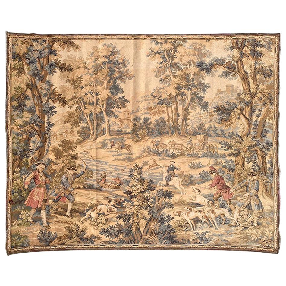 Beautiful Vintage French Jaquar Tapestry Aubusson Style