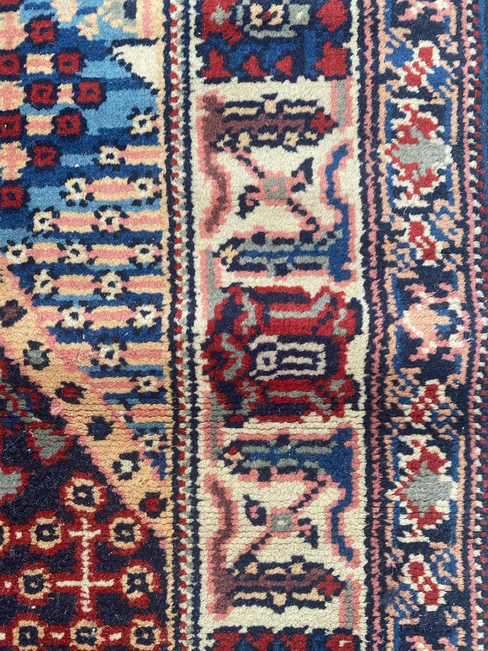 Beautiful Vintage French Persian Design Knotted Rug For Sale 3