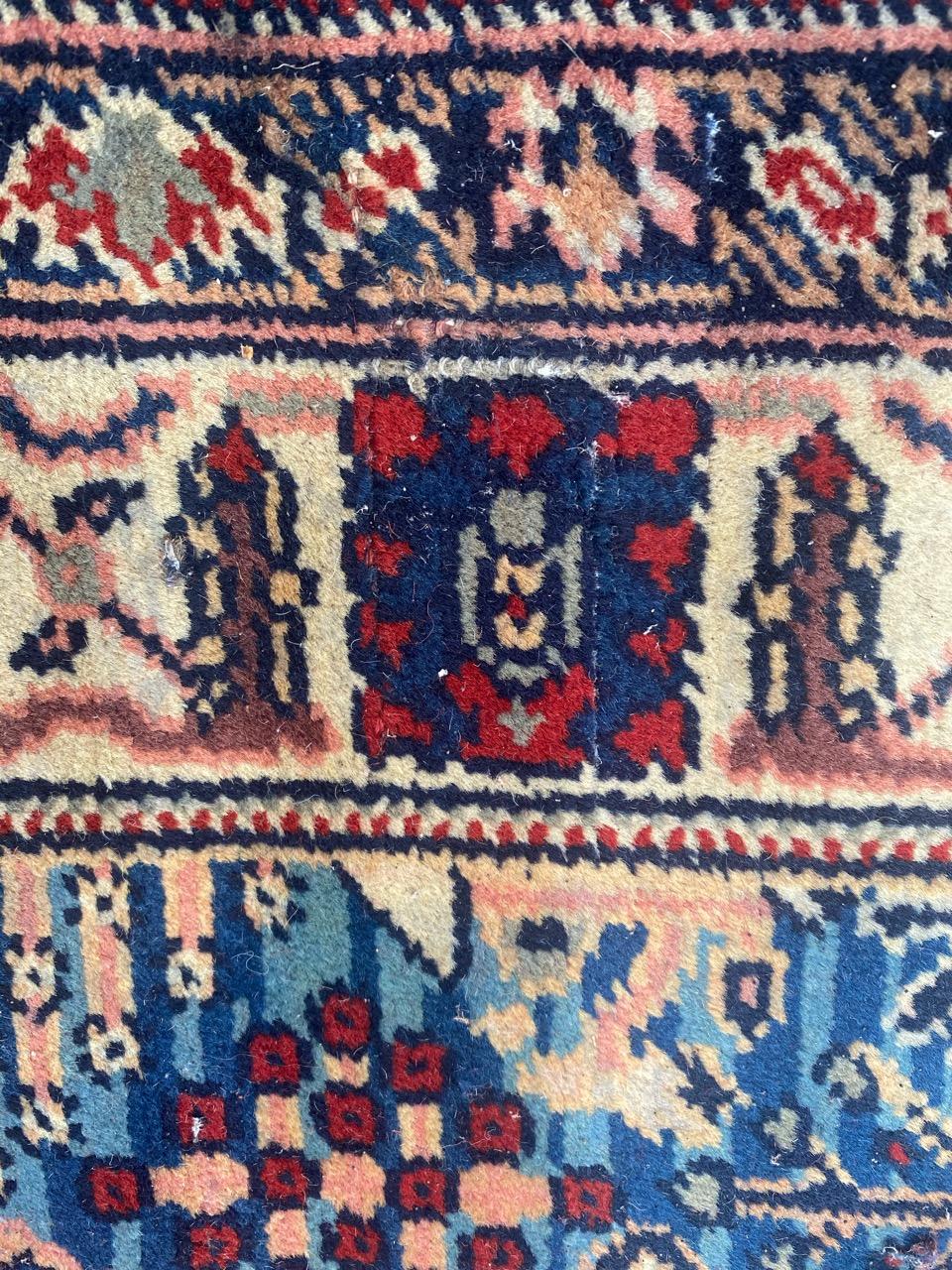 Beautiful Vintage French Persian Design Knotted Rug For Sale 1