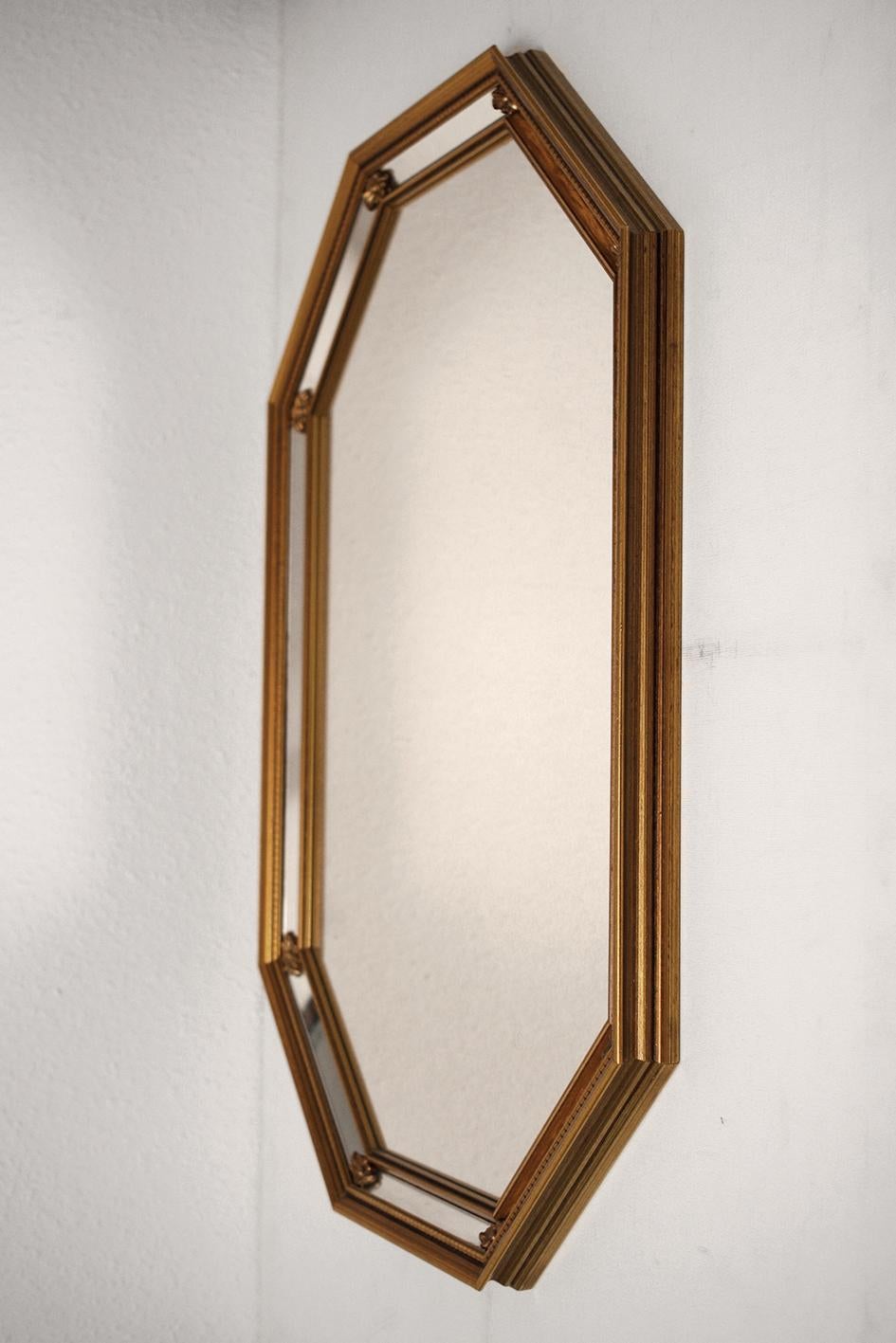 Hollywood Regency Beautiful Vintage French Regency Giltwood Wall Mirror, 1950s For Sale
