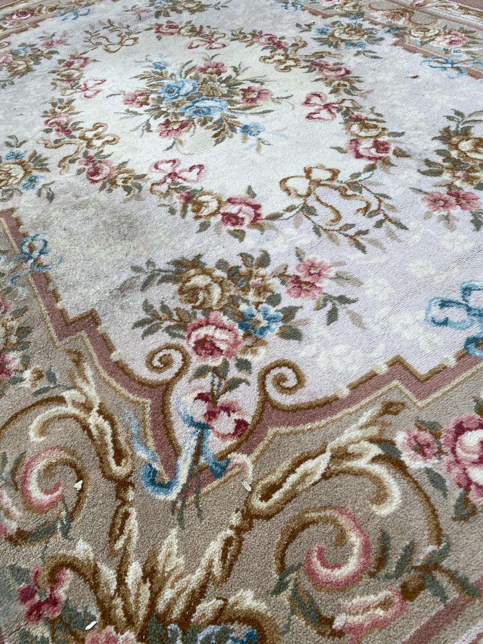 Beautiful Vintage french Savonnerie Style Rug 1