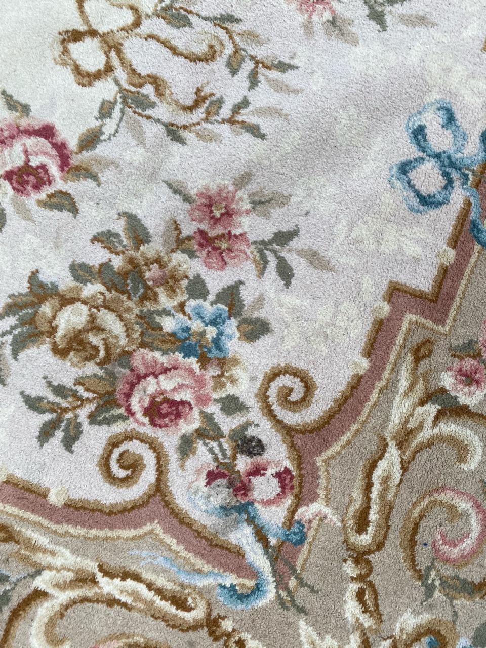 French Beautiful Vintage french Savonnerie Style Rug