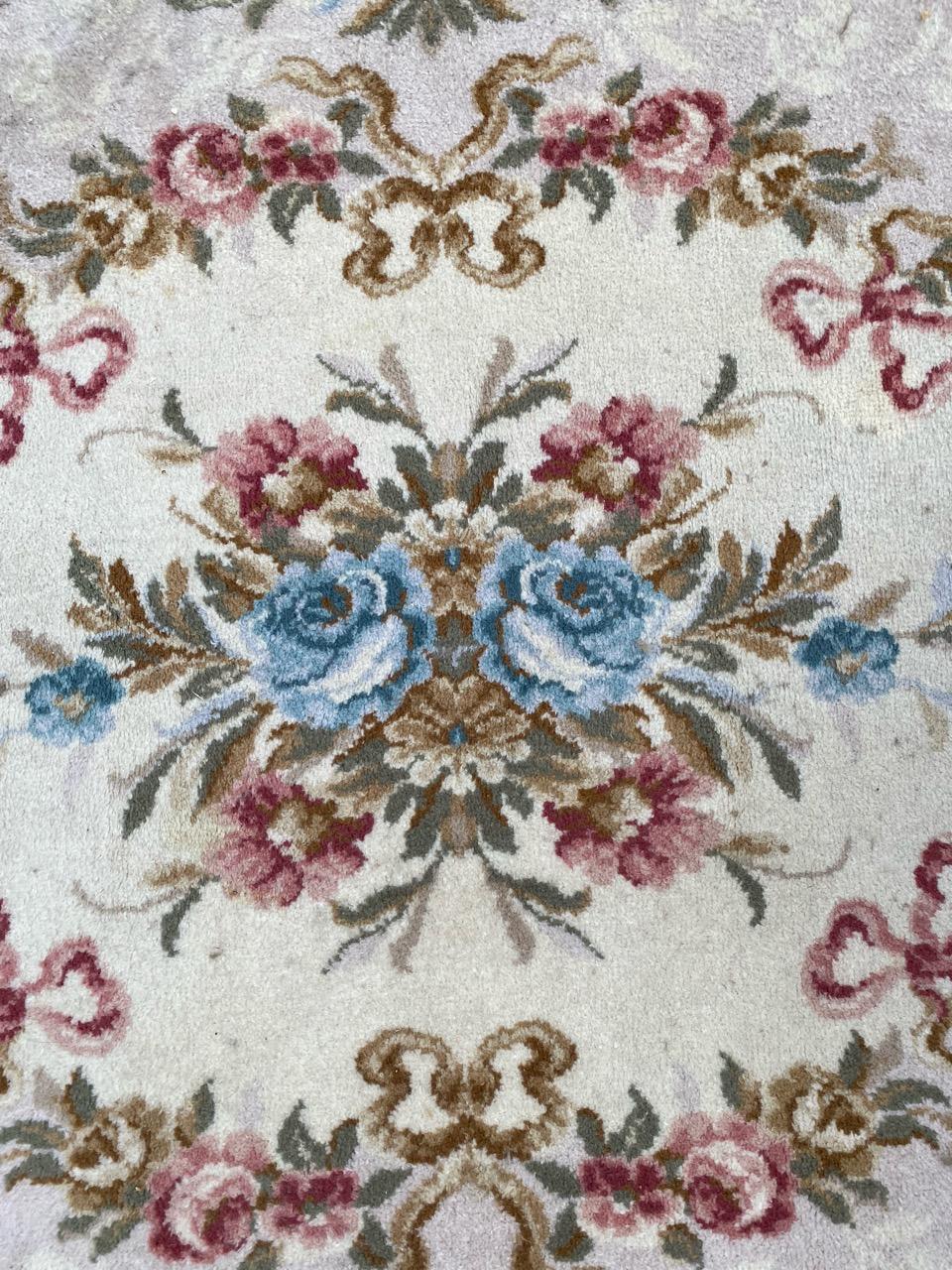 Machine-Made Beautiful Vintage french Savonnerie Style Rug