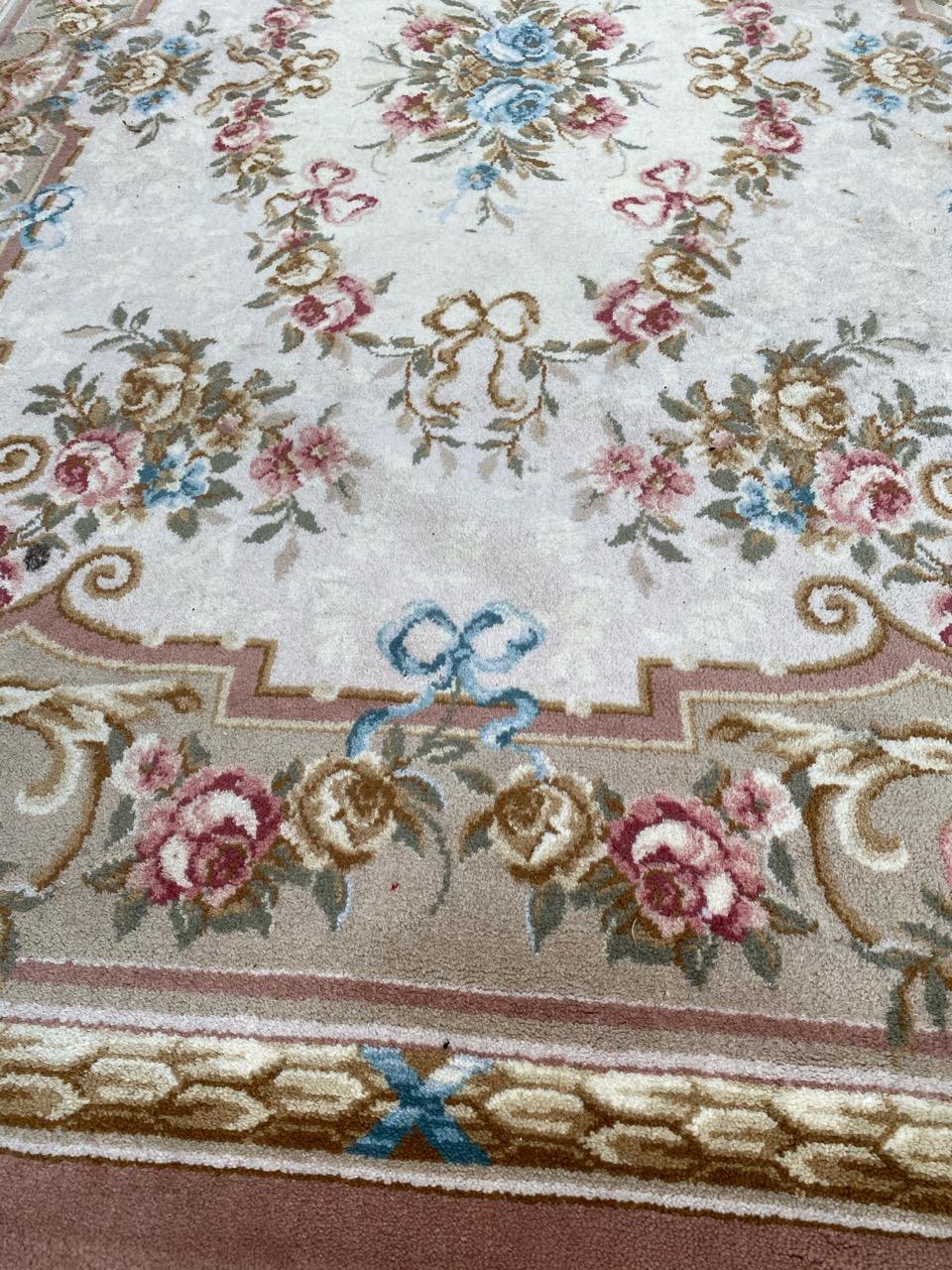 Wool Beautiful Vintage french Savonnerie Style Rug