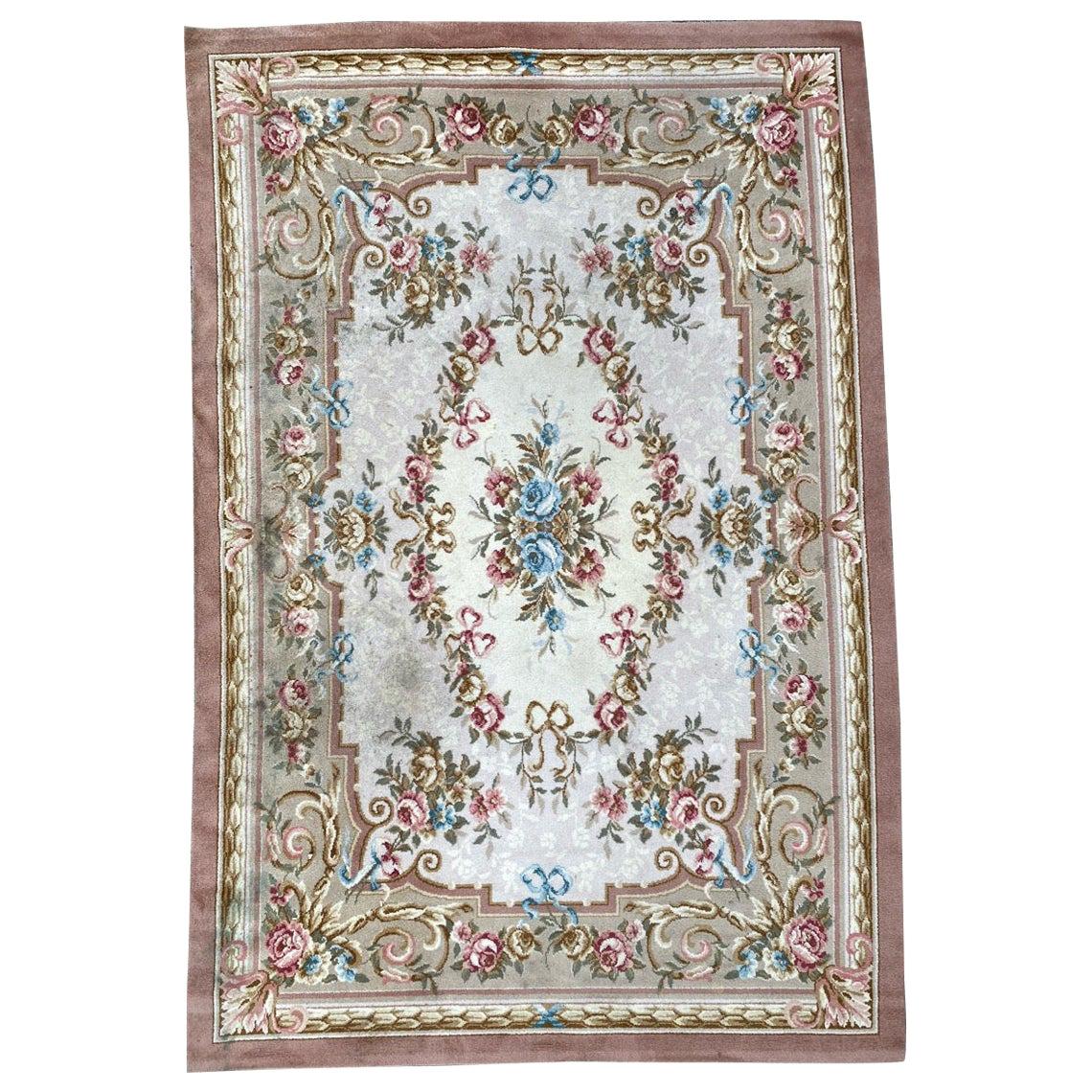 Beautiful Vintage french Savonnerie Style Rug