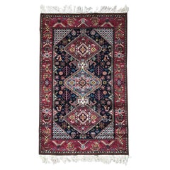 Bobyrug’s Beautiful Vintage French Shiraz Design Knotted Rug