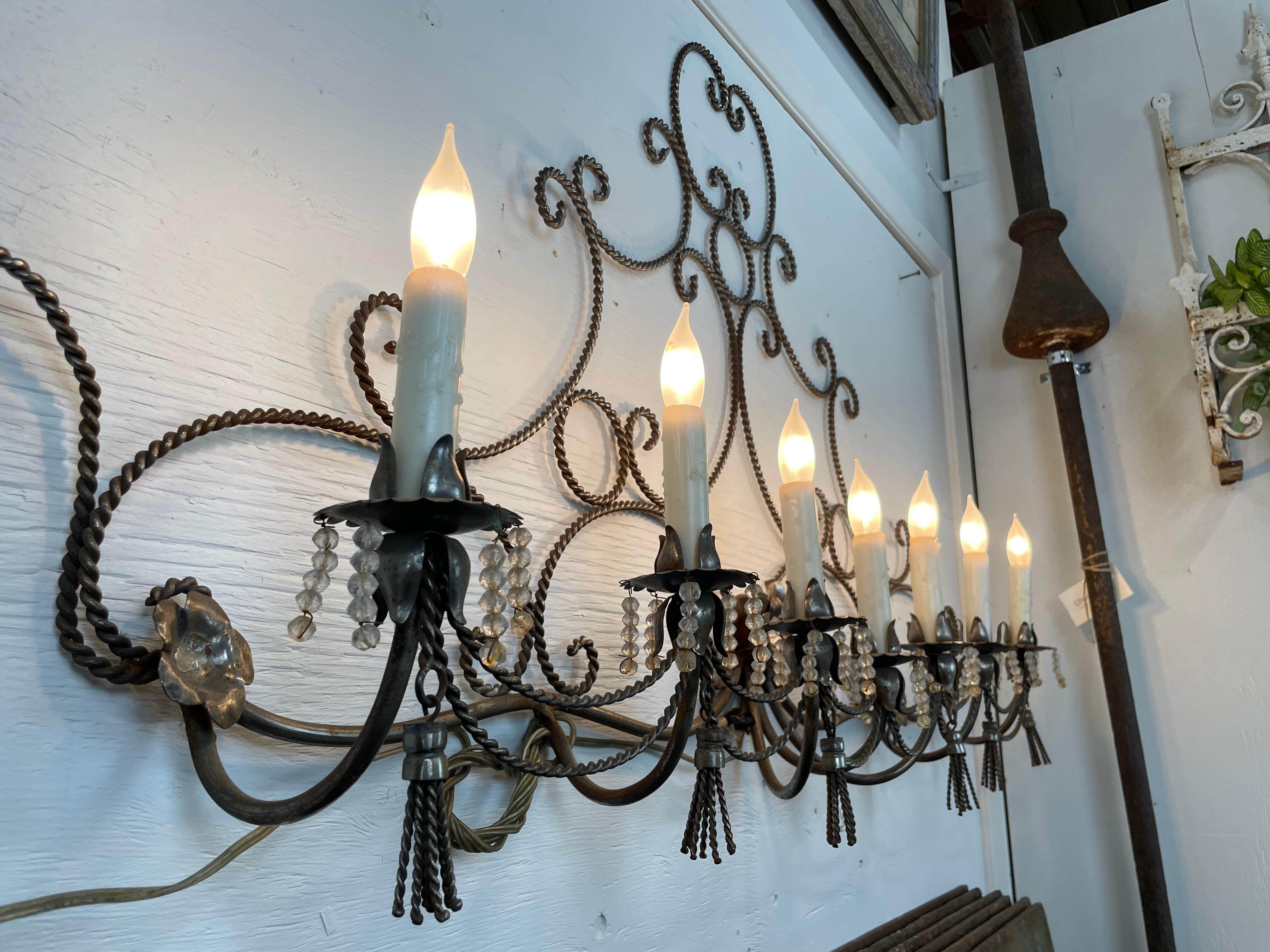 Beautiful Vintage French Six Candle Wall Sconce 5
