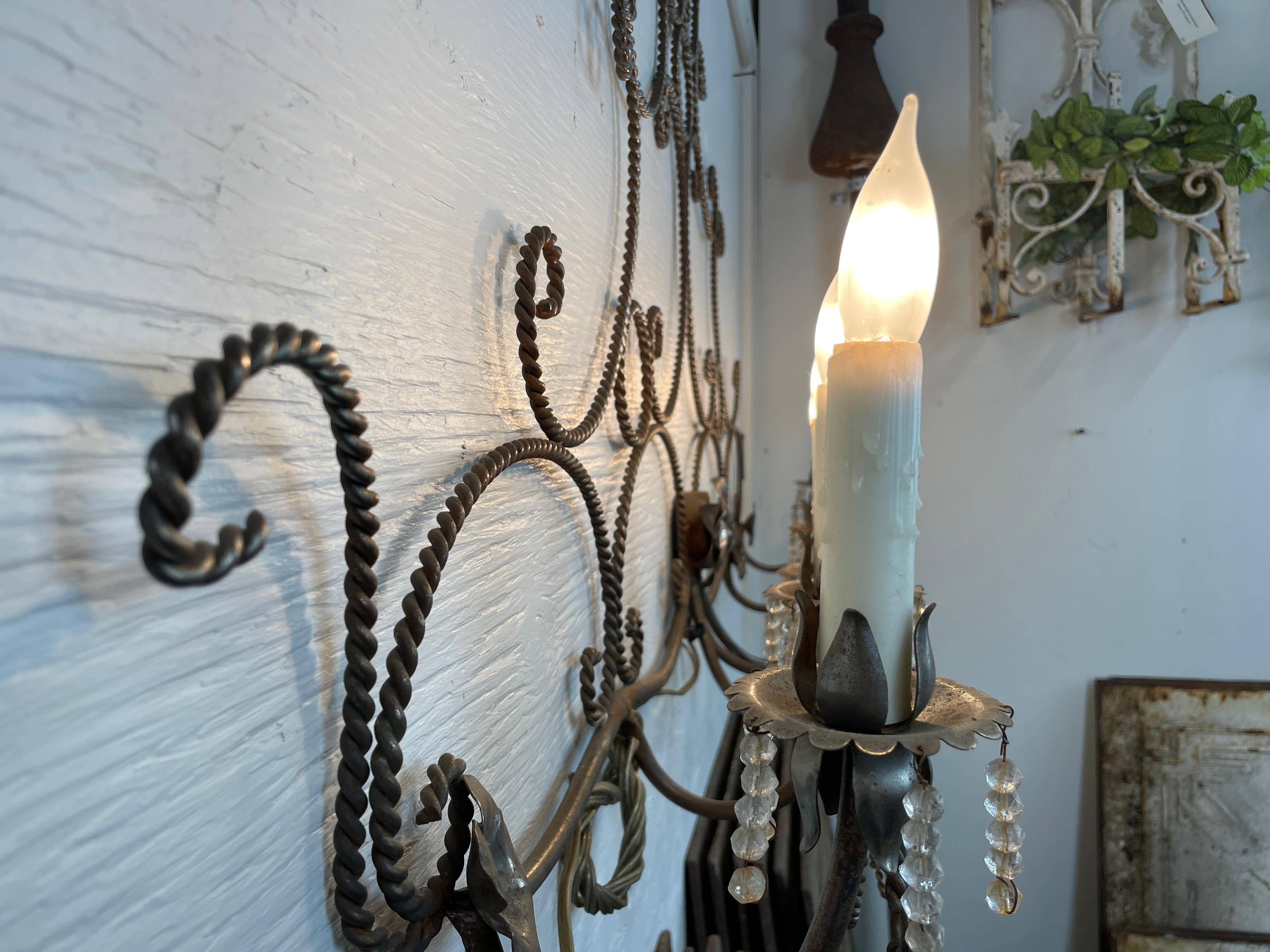 Beautiful Vintage French Six Candle Wall Sconce 6