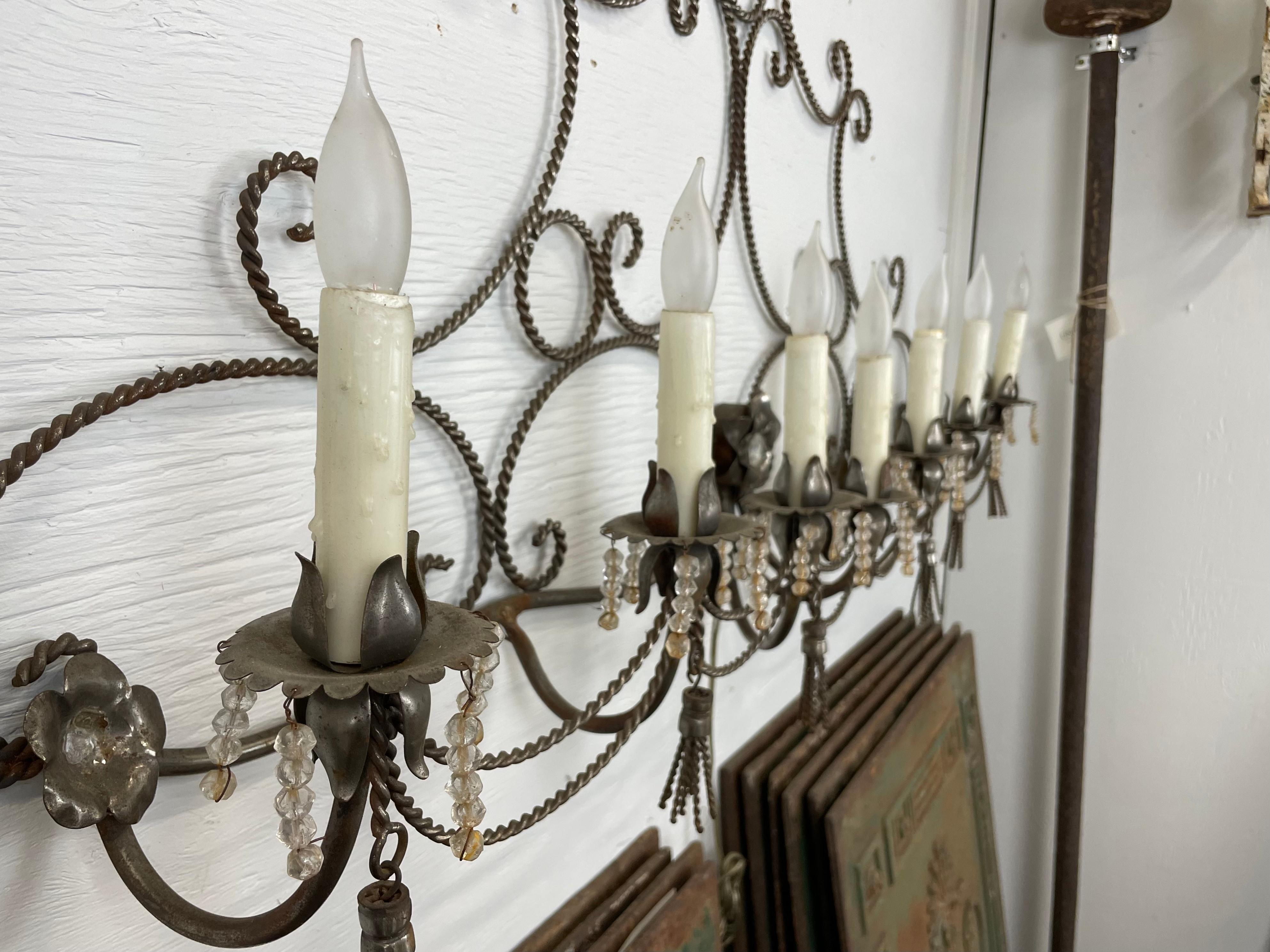 Beautiful Vintage French Six Candle Wall Sconce In Good Condition In Calgary, Alberta