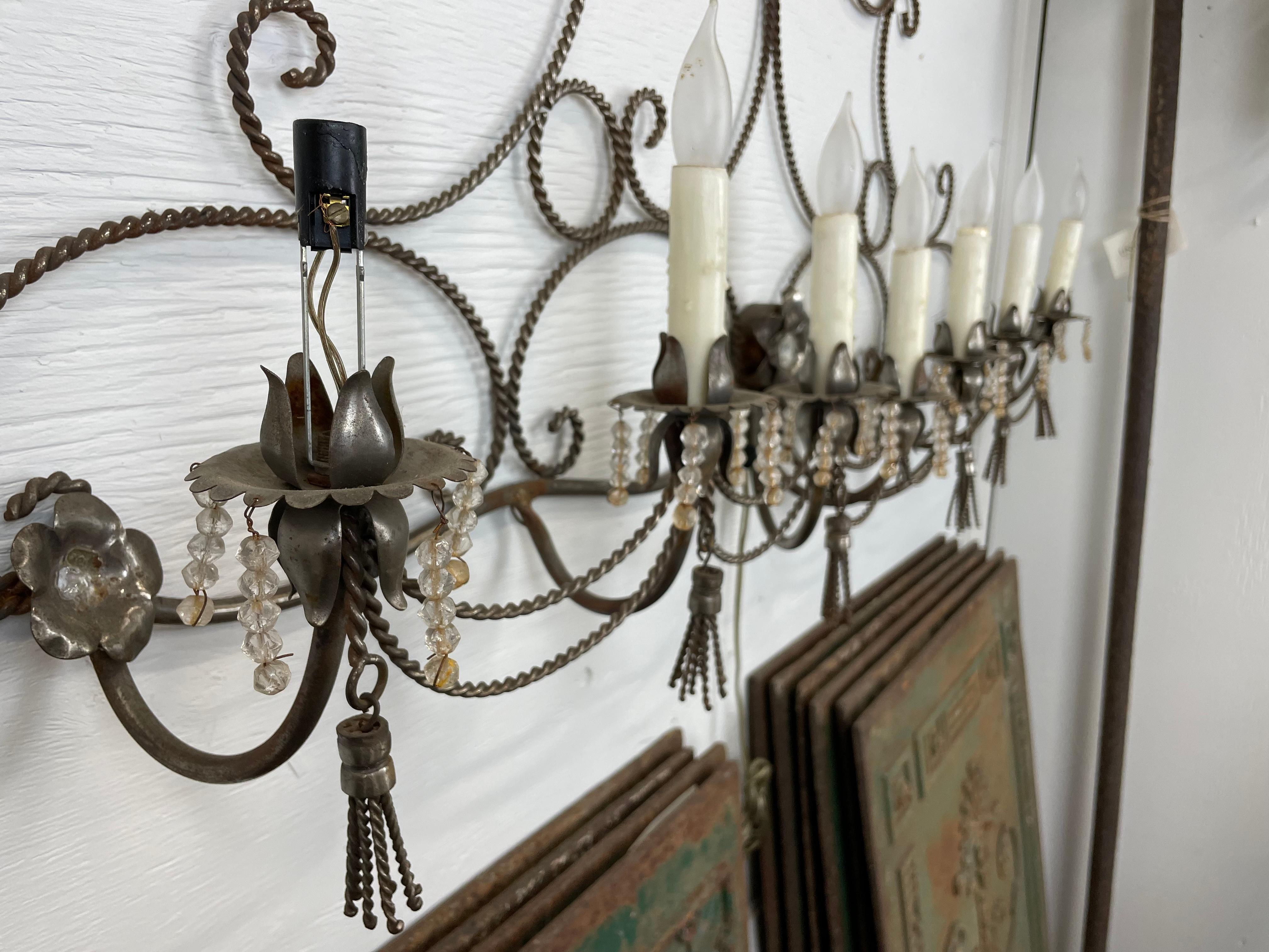 Beautiful Vintage French Six Candle Wall Sconce 1