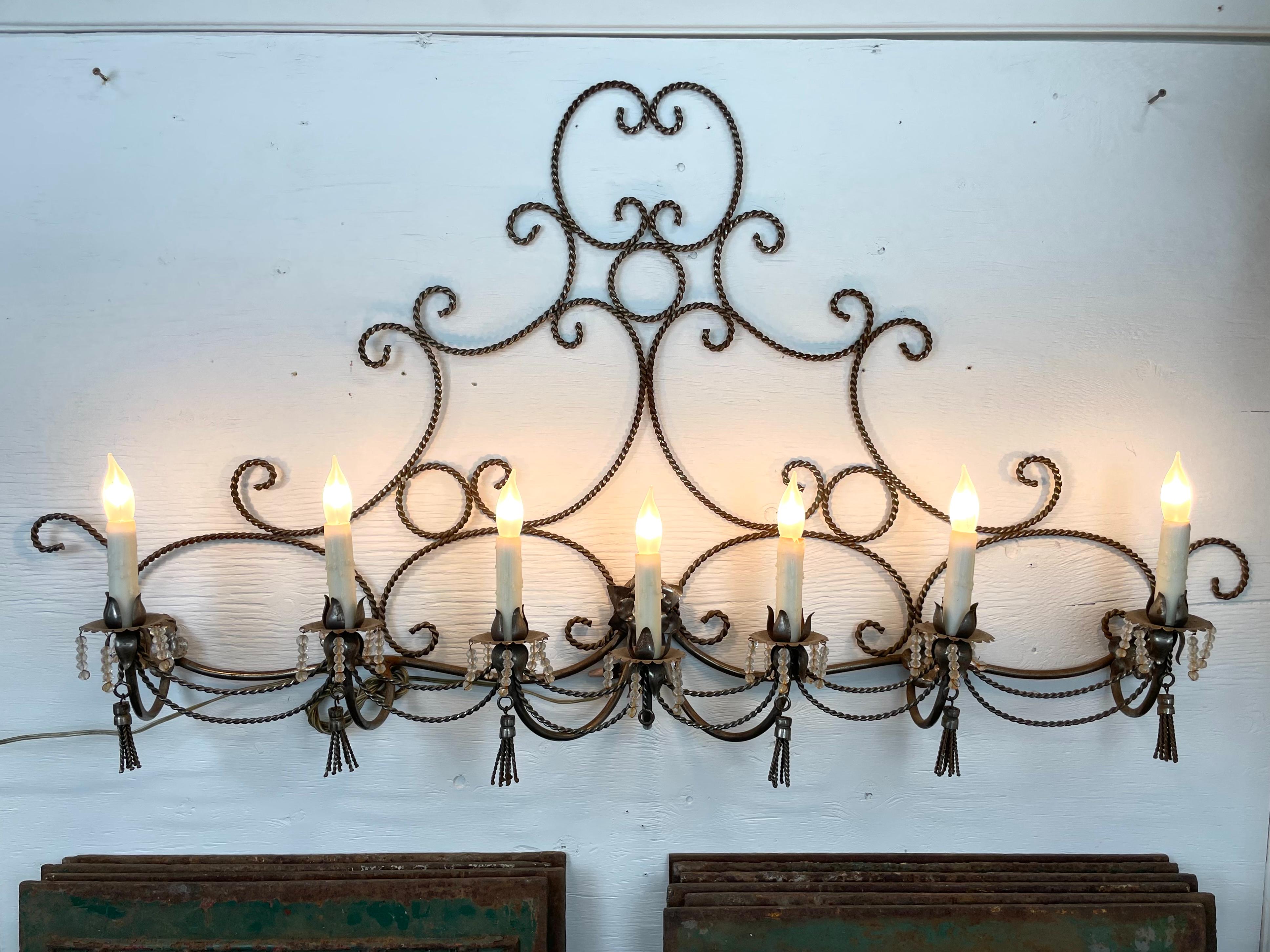 Beautiful Vintage French Six Candle Wall Sconce 4
