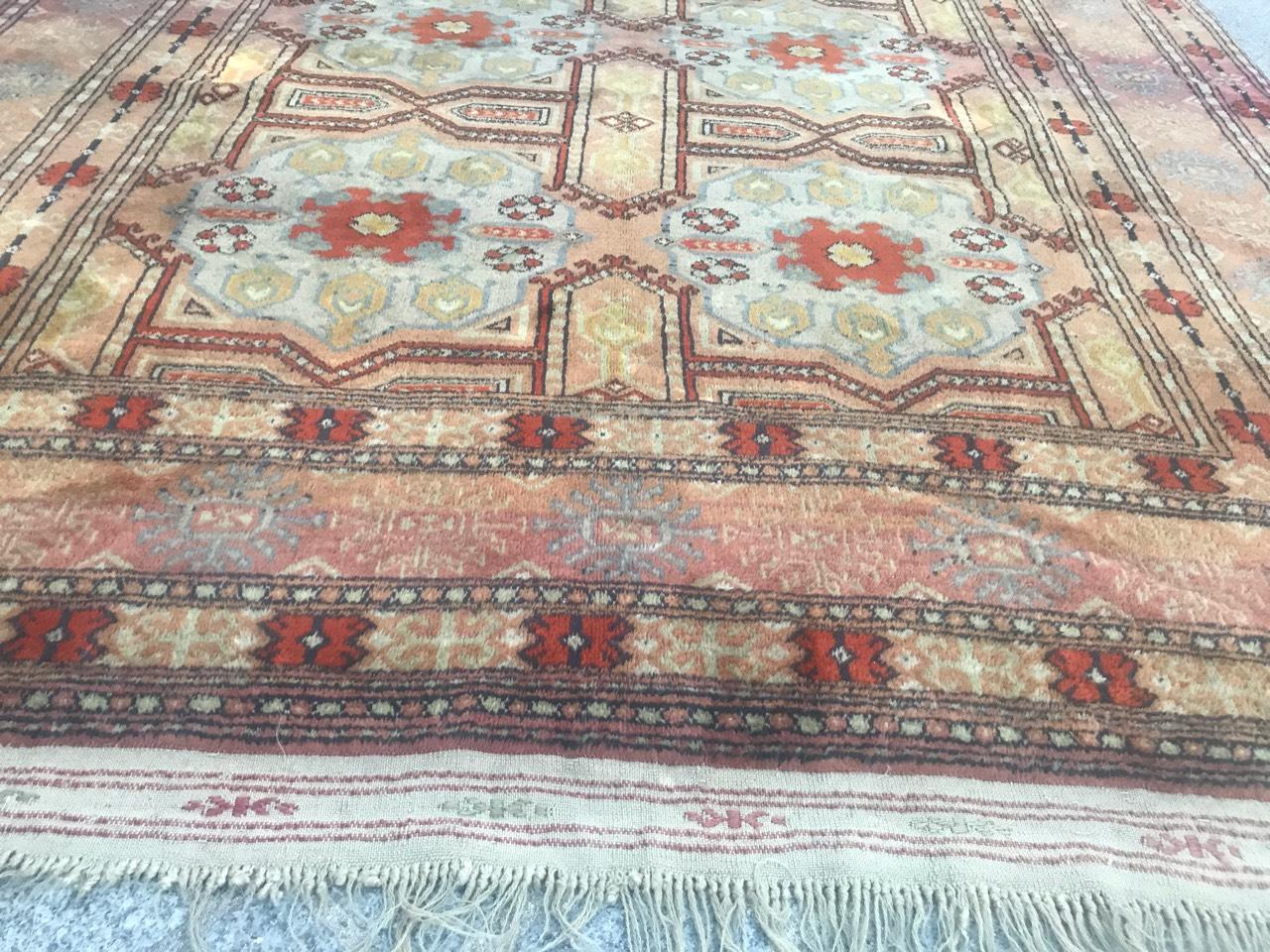 Kazak Bobyrug’s Beautiful Vintage Geometrical Design Turkmen Rug For Sale