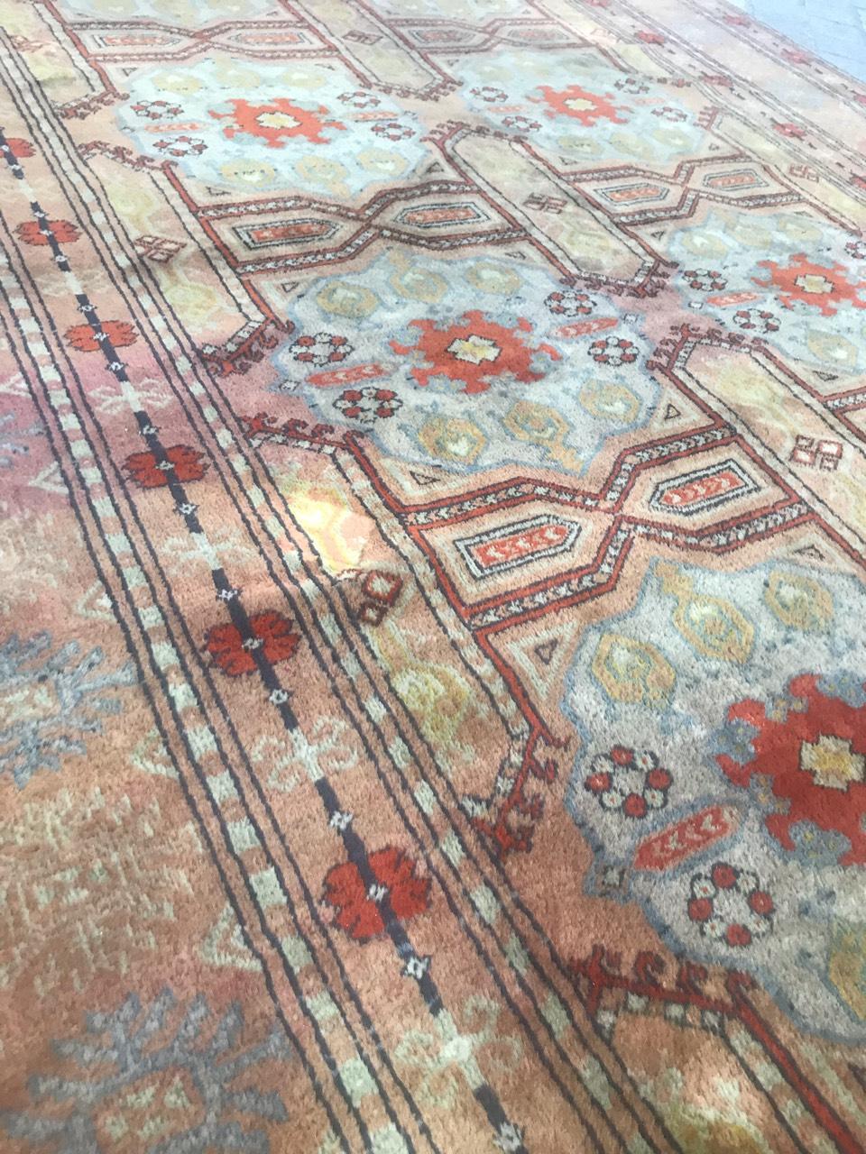 Beautiful Vintage Geometrical Design Turkmen Rug In Good Condition In Saint Ouen, FR