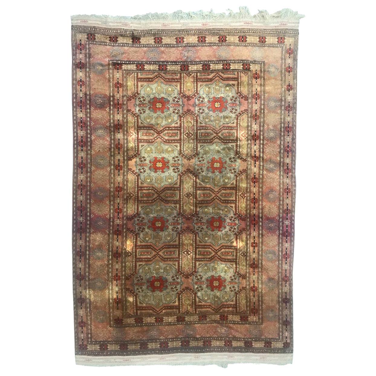 Beautiful Vintage Geometrical Design Turkmen Rug