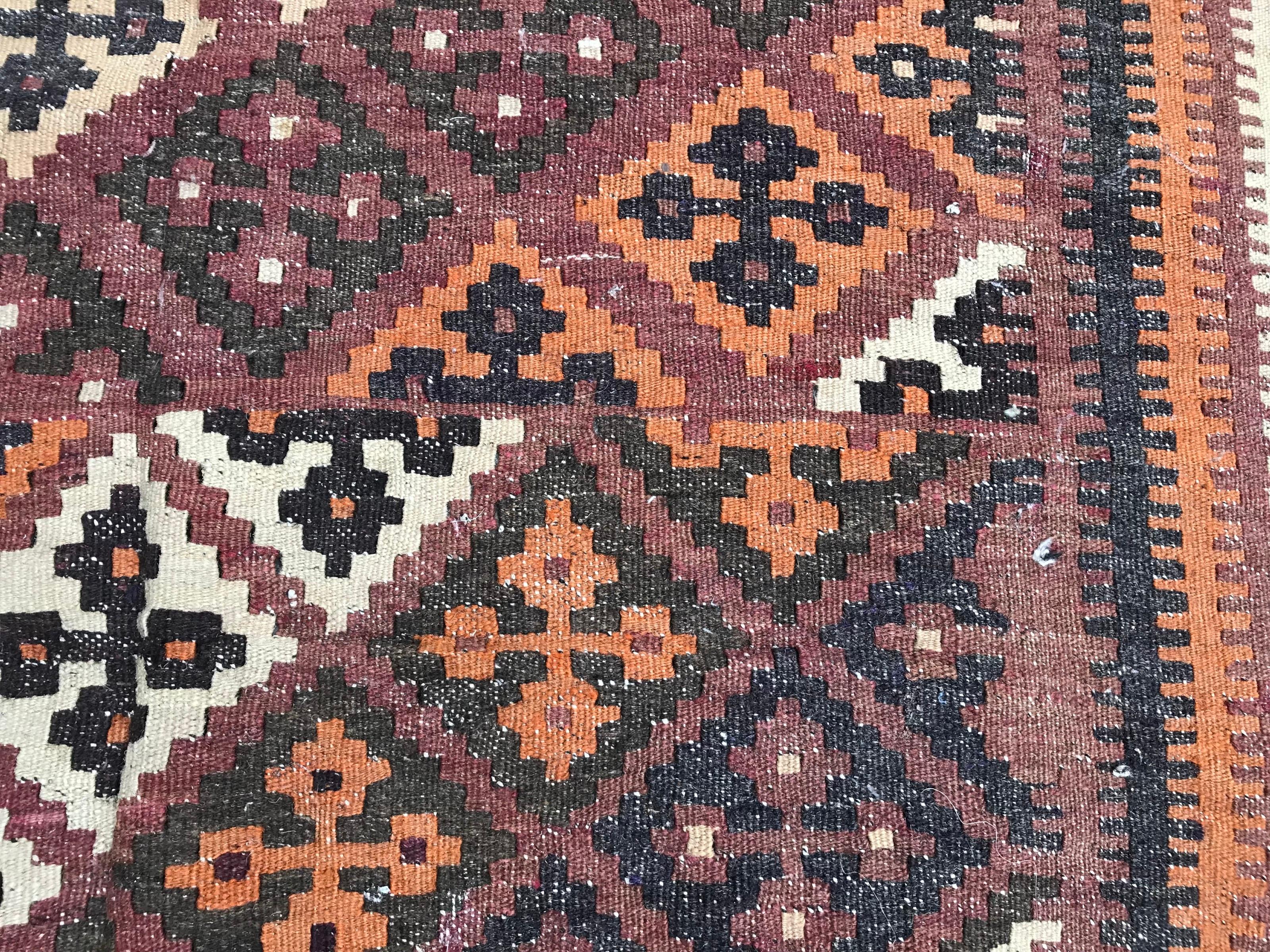 Central Asian Beautiful Vintage Ghashghai Kilim For Sale