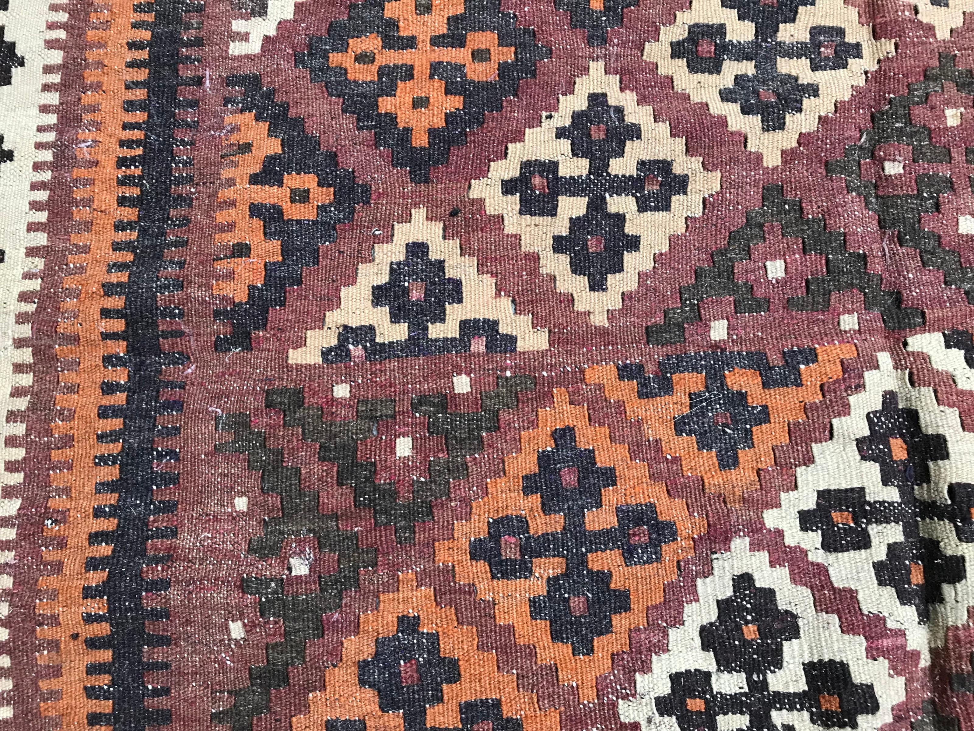 Hand-Woven Beautiful Vintage Ghashghai Kilim For Sale