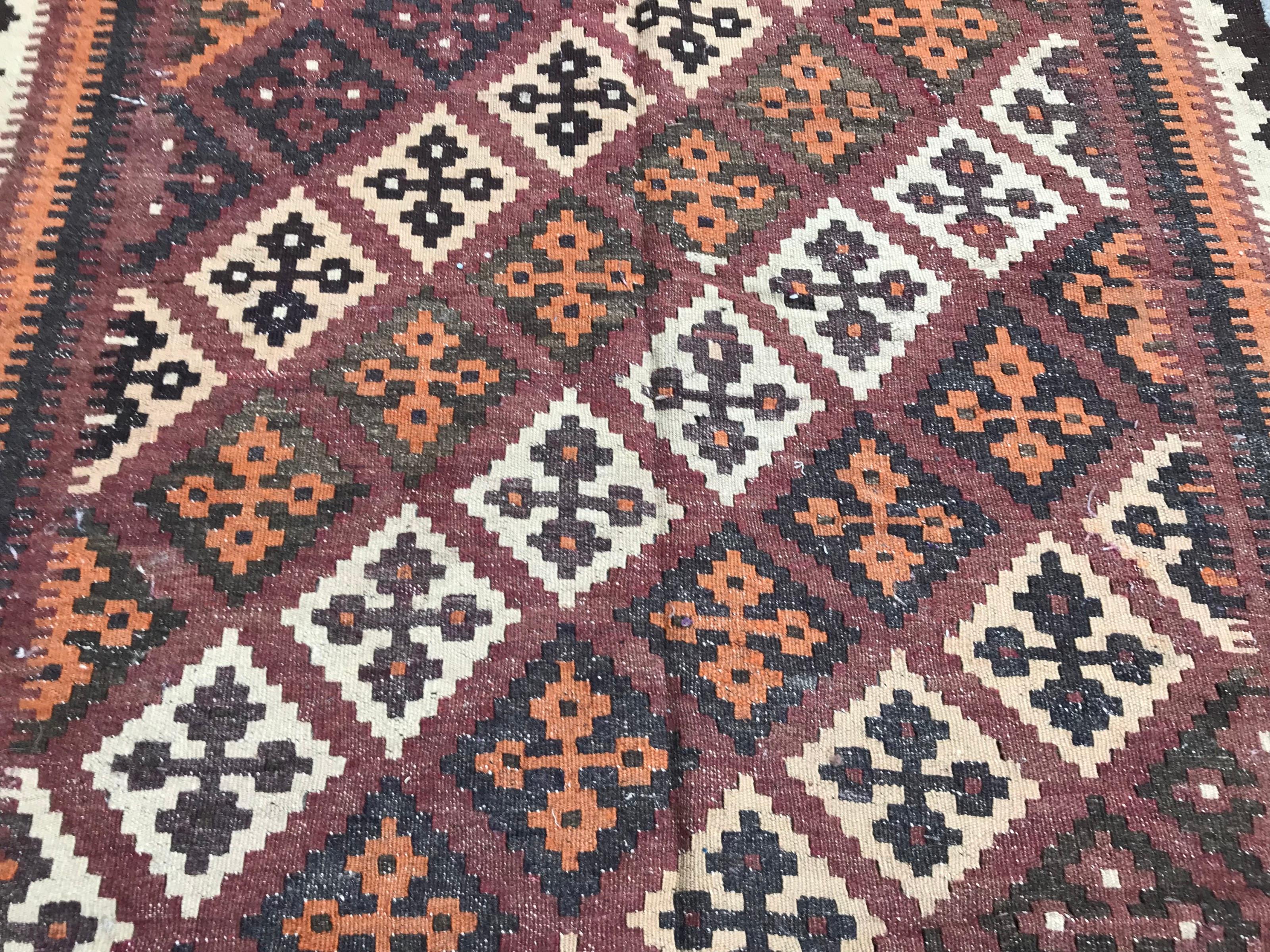 Beautiful Vintage Ghashghai Kilim In Good Condition For Sale In Saint Ouen, FR