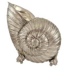 Beautiful Retro Giovanni Patrini Pewter Shell Wine Cooler