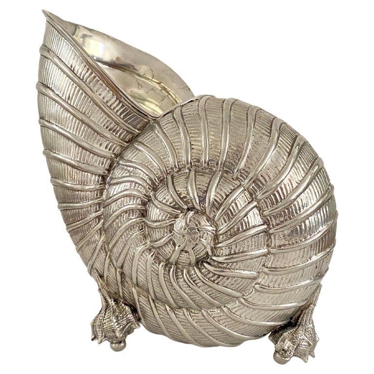 Beautiful Vintage Giovanni Patrini Pewter Shell Wine Cooler For Sale at  1stDibs