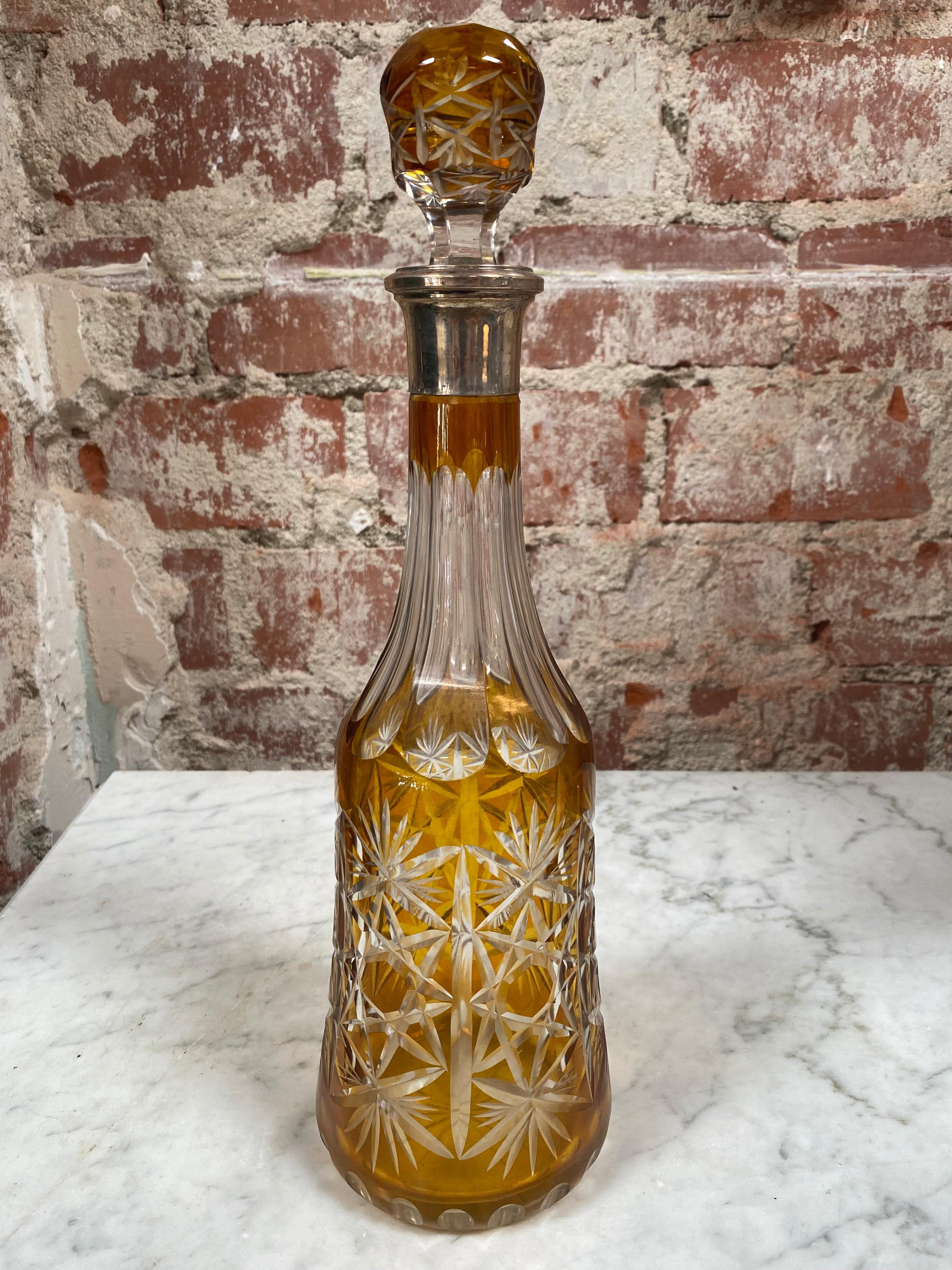 Beautiful green bottle vintage from Italy, 50s.