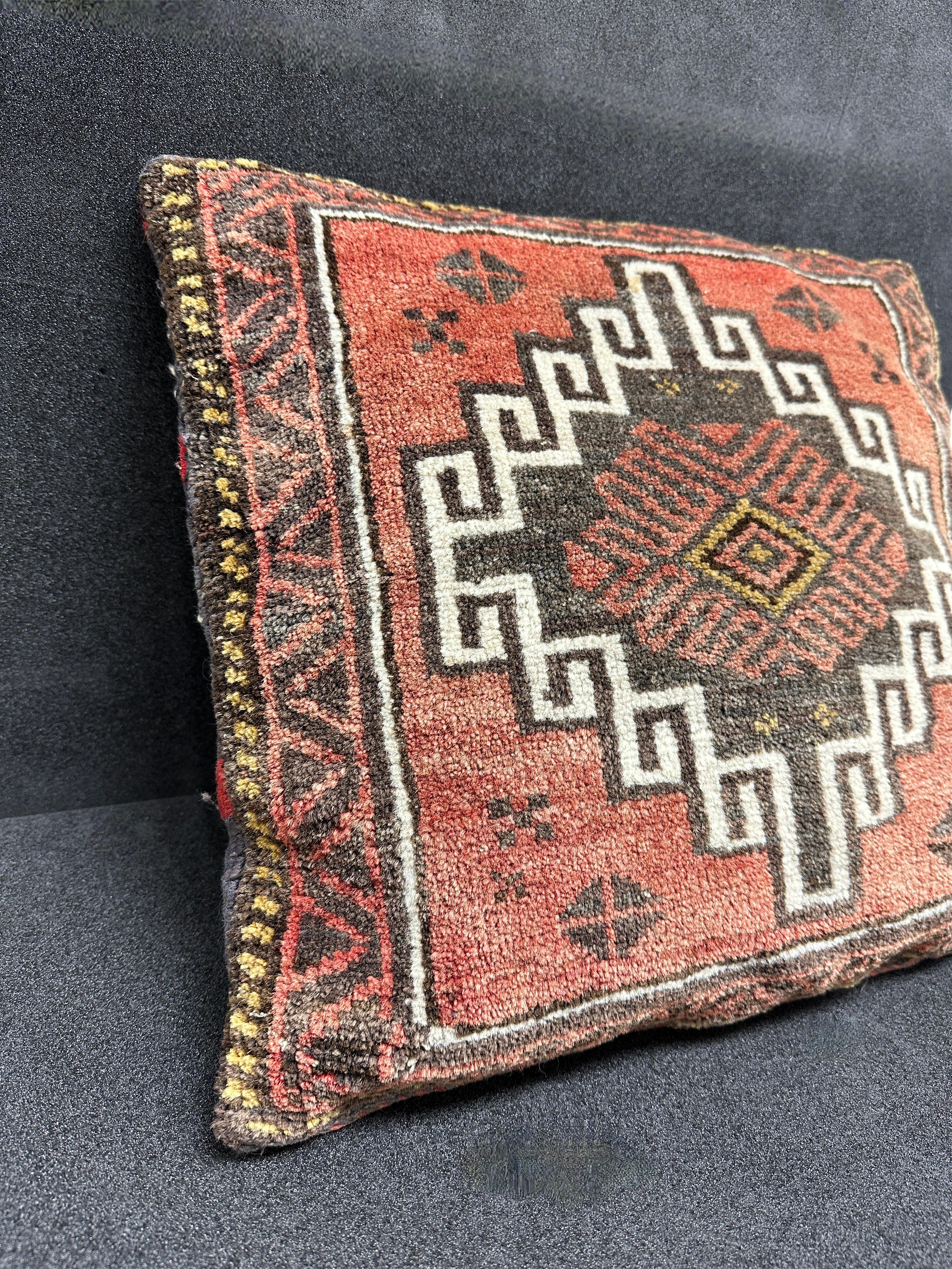 Turkish Beautiful Vintage Gypsy Oriental Embroidery Pillow Cushion, 1950s For Sale