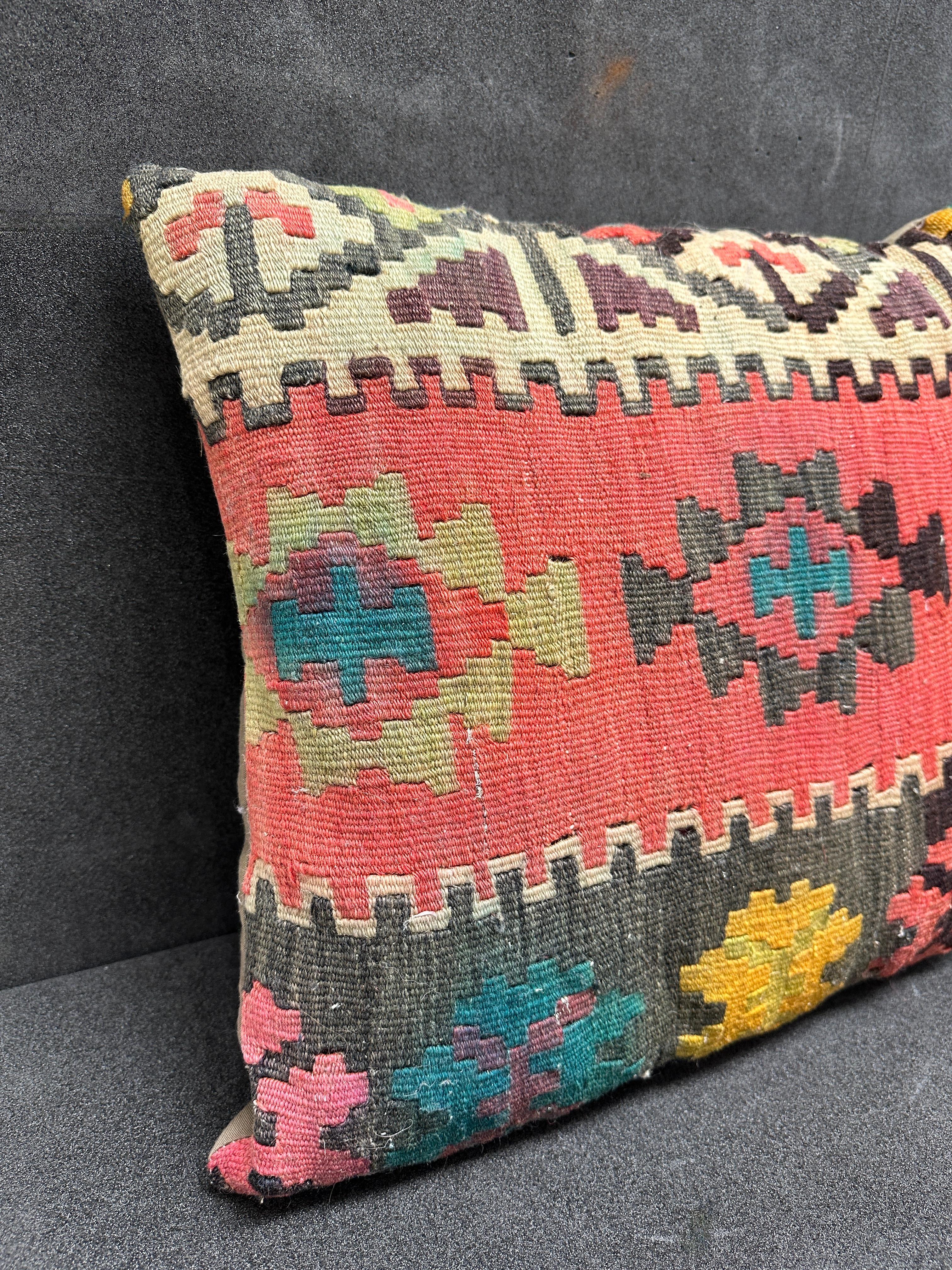 Turkish Beautiful Vintage Gypsy Oriental Embroidery Pillow Cushion, 1950s For Sale