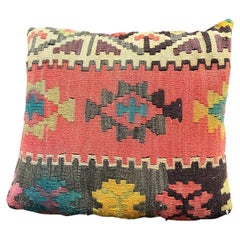 Magnifique coussin de coussin vintage en broderie orientale gitane, années 1950