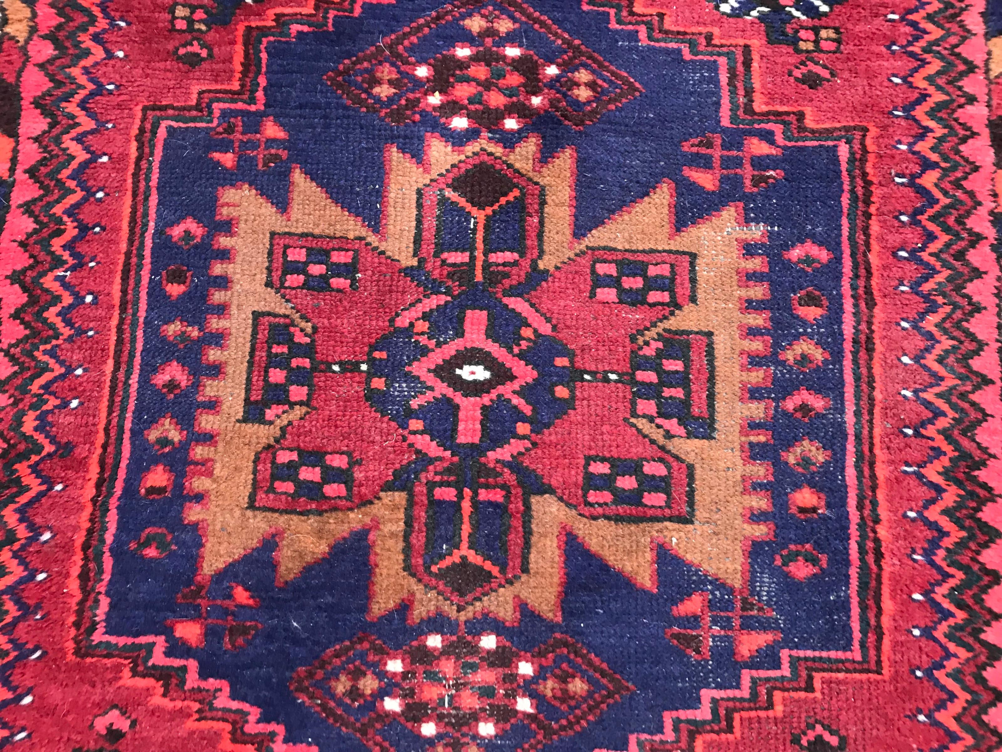 Noué à la main Bobyrug's Beautiful Vintage Hamadan Rug (tapis vintage de Hamadan) en vente