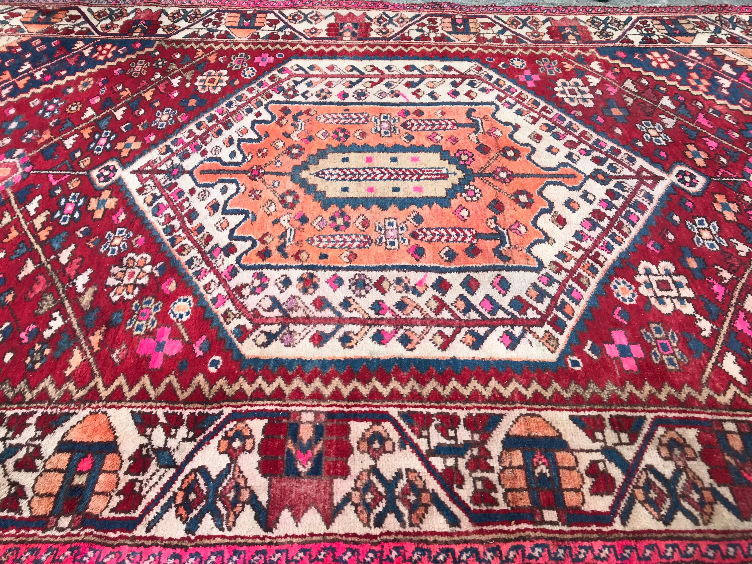 Wool Beautiful Vintage Hamadan Rug