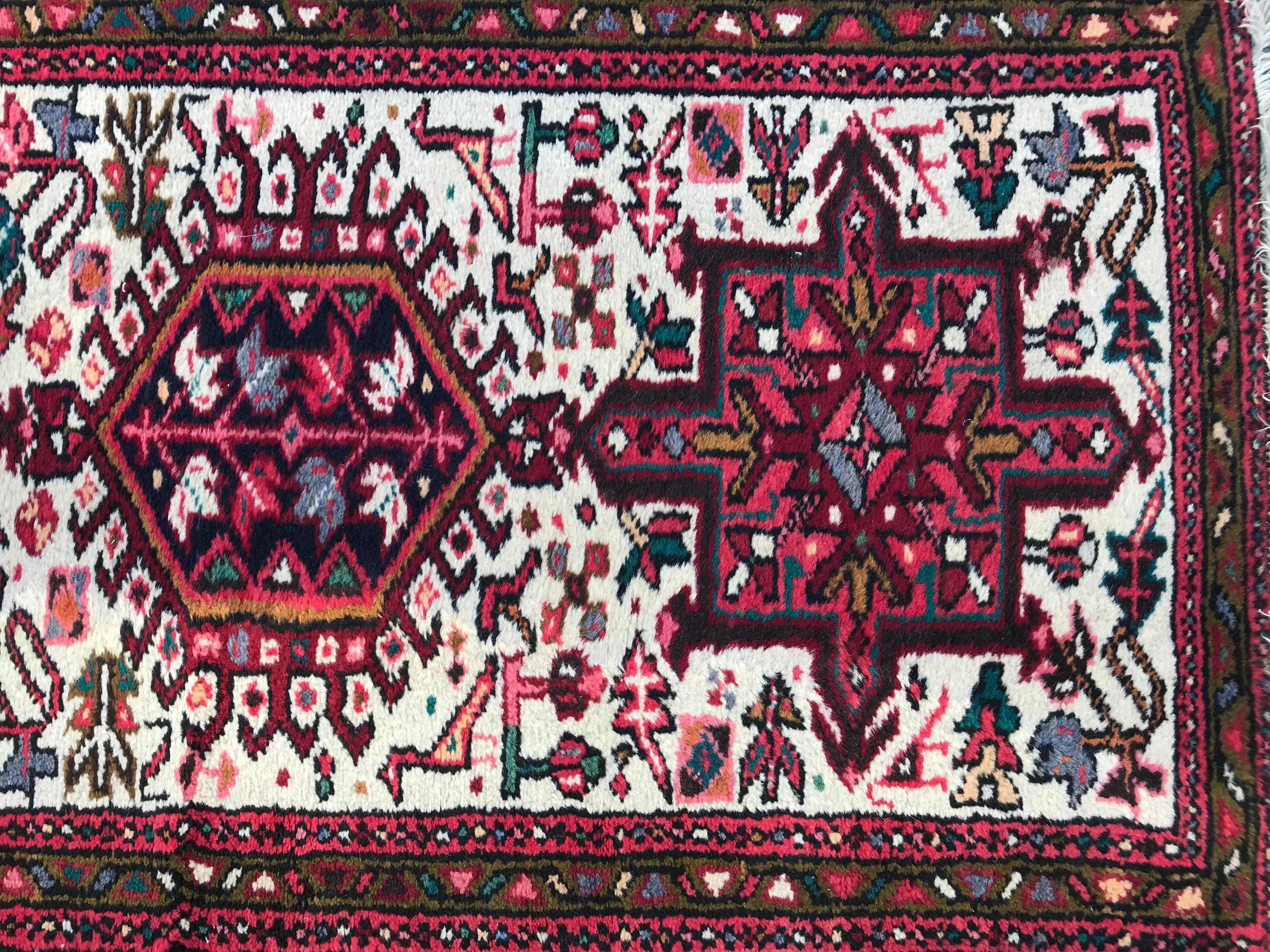 Hand-Knotted Beautiful Vintage Hamadan Runner For Sale
