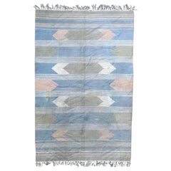 Schöner flachgewebter indischer Teppich im Vintage-Stil