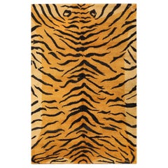 Beautiful Vintage Indian Tiger Rug. Size: 5 ft 4 in x 8 ft 2 in