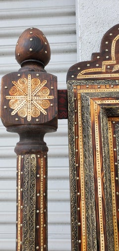 Beautiful Vintage Inlayed Camel Bone Mirror