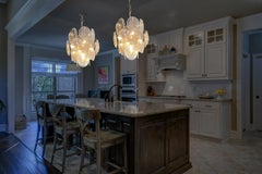 Beautiful Vintage Iridescent Italian Murano Chandeliers, 24 Disks