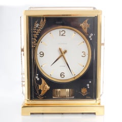 Beautiful Vintage Jaeger-LeCoultre Atmos Black Fish Marina Clock 526