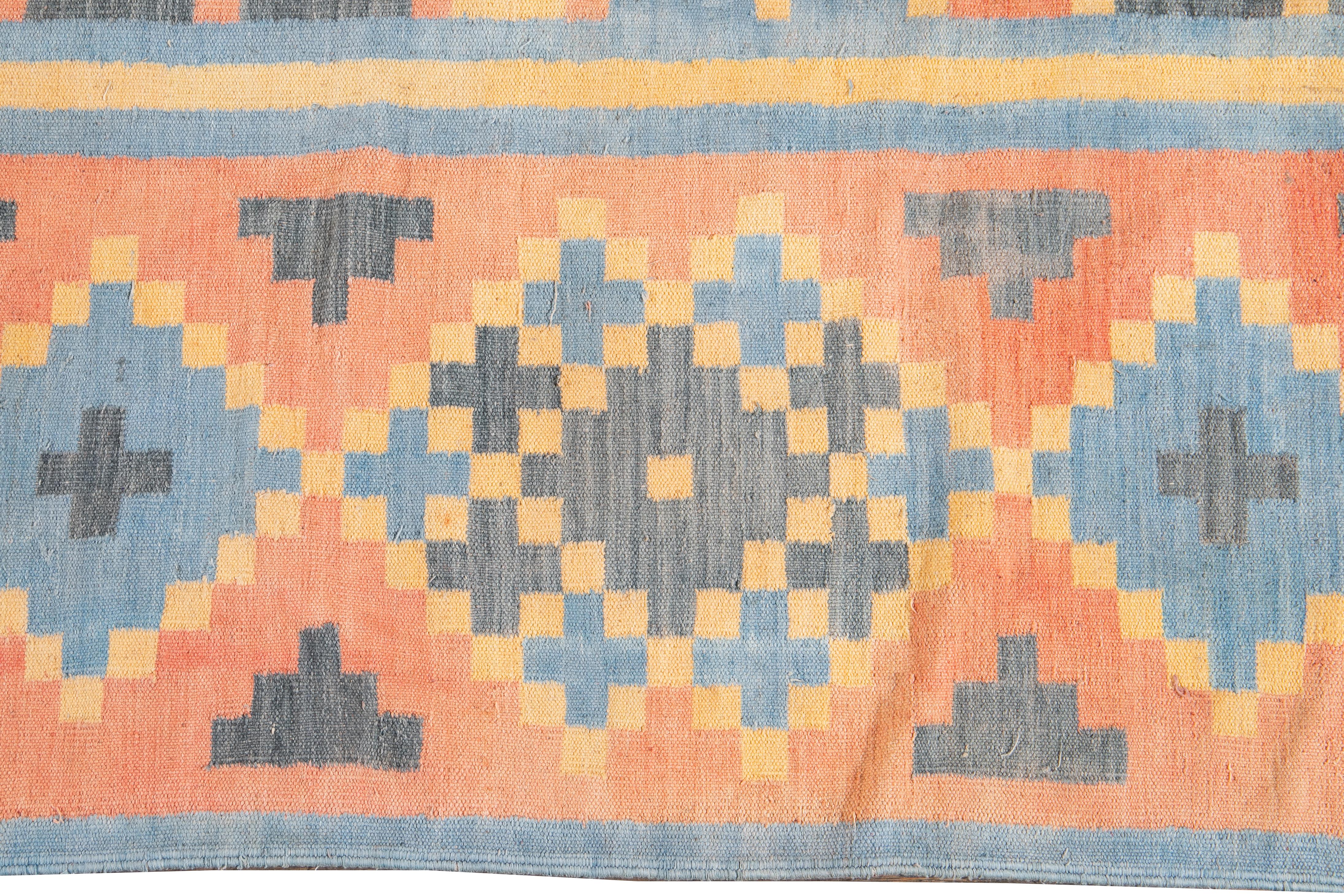 Indian Vintage Cotton Dhurrie, India For Sale