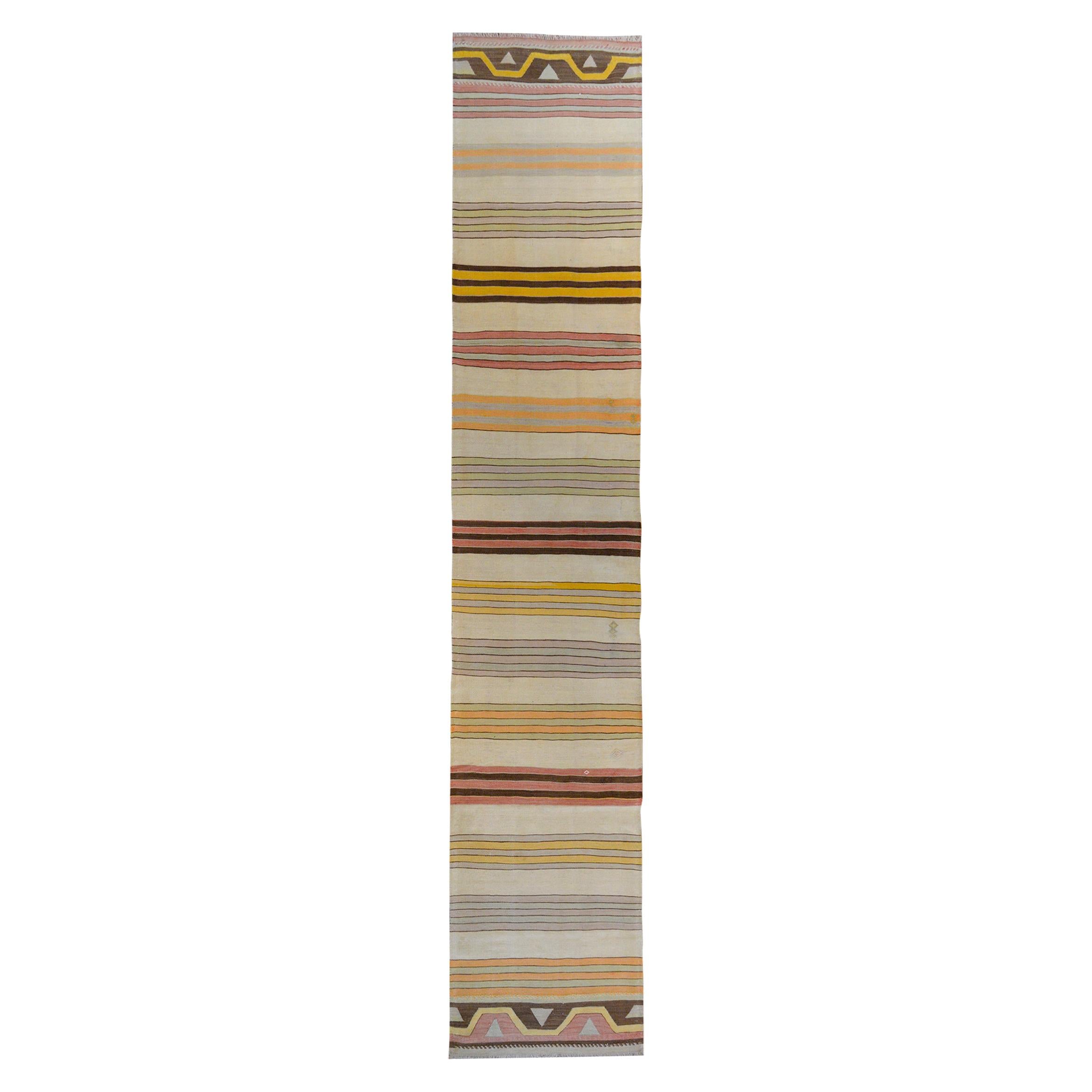 Beautiful Vintage Konya Kilim Runner