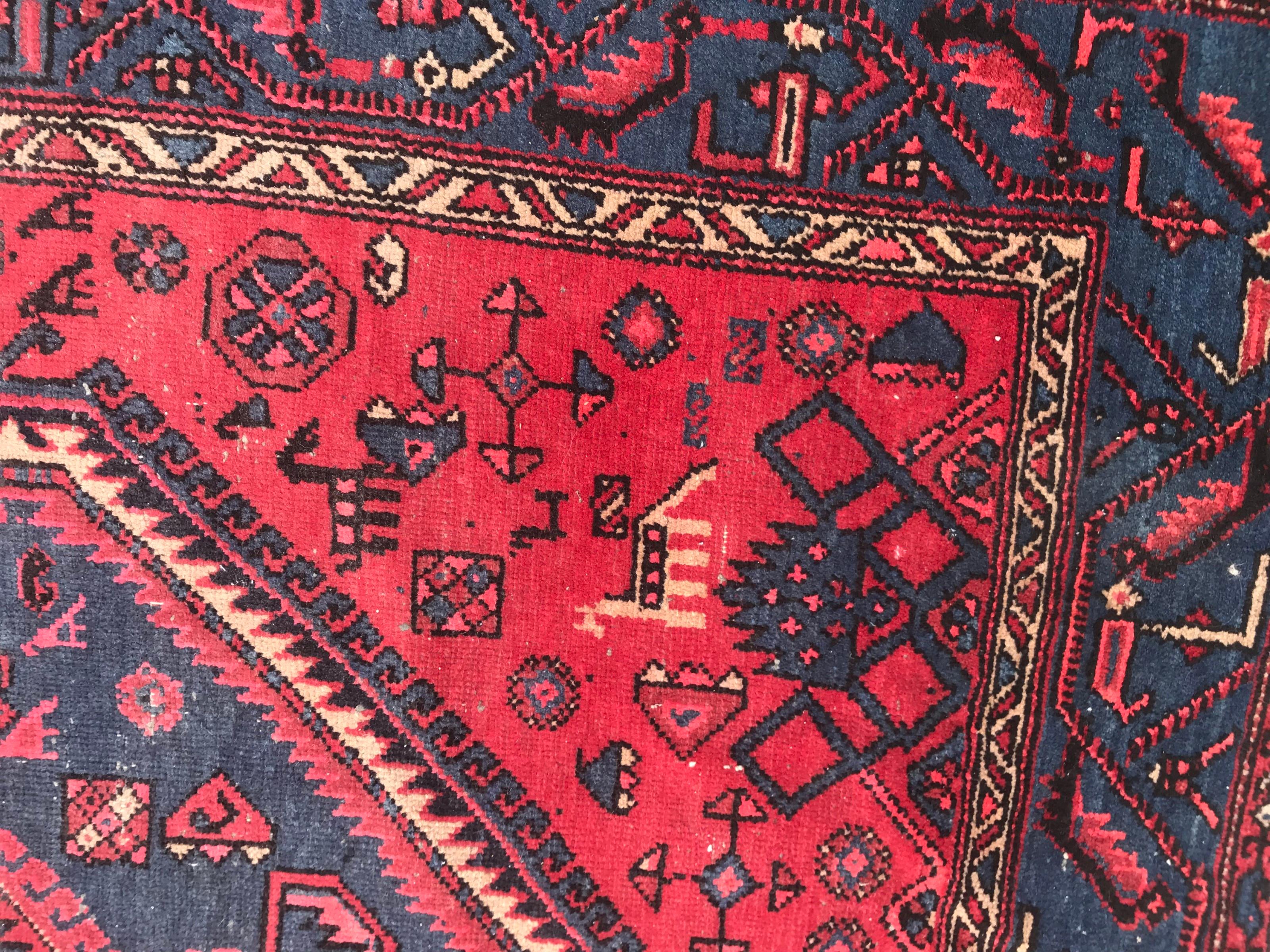 Tribal Beautiful Vintage Kurdish Rug