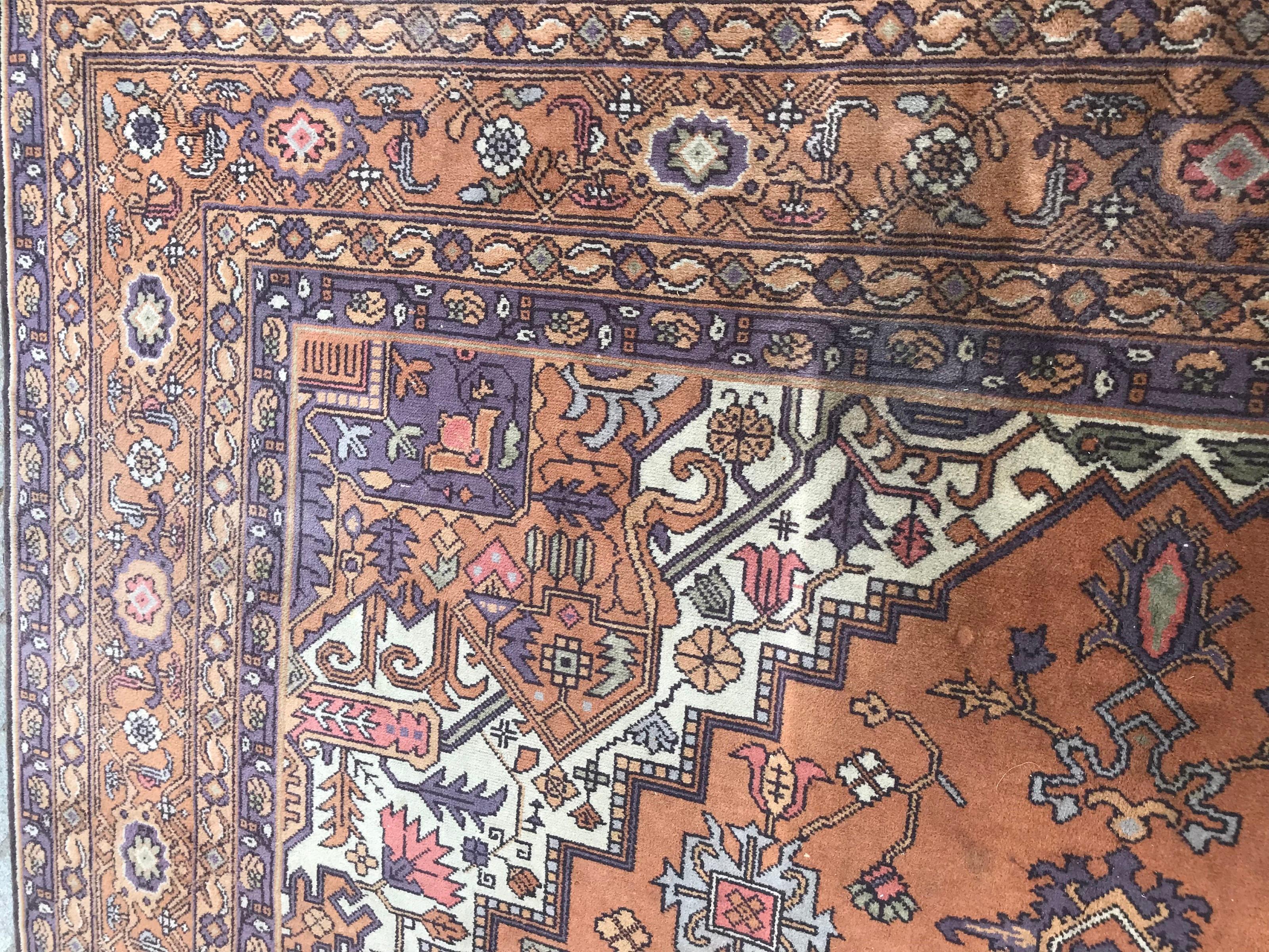 Heriz Serapi Beautiful Vintage Large Heriz Style European Rug For Sale