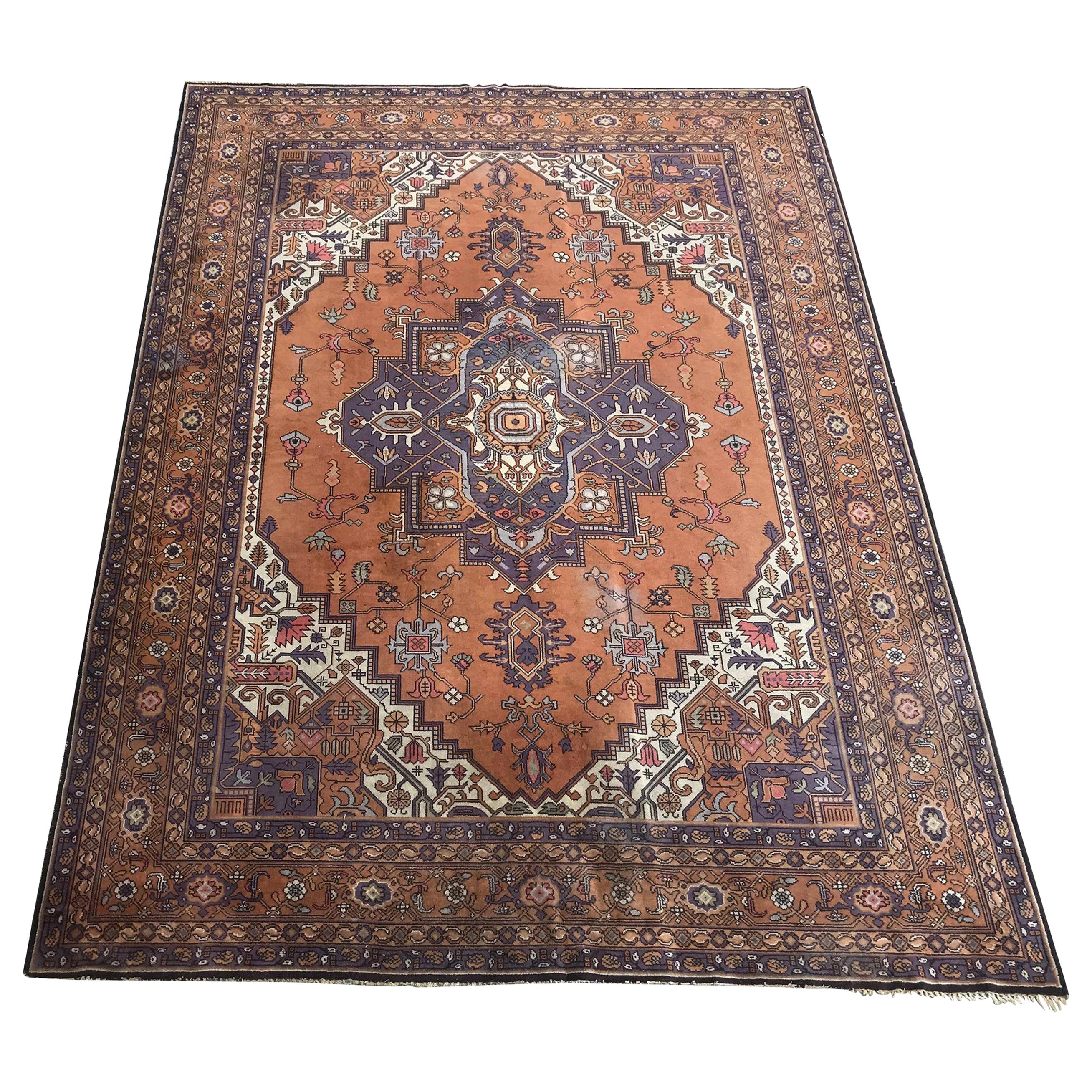 Beautiful Vintage Large Heriz Style European Rug For Sale