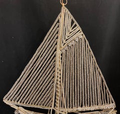 Beautiful Vintage Large Italian Crystal Beaded Sail Boat Chandelier Ship Fixture