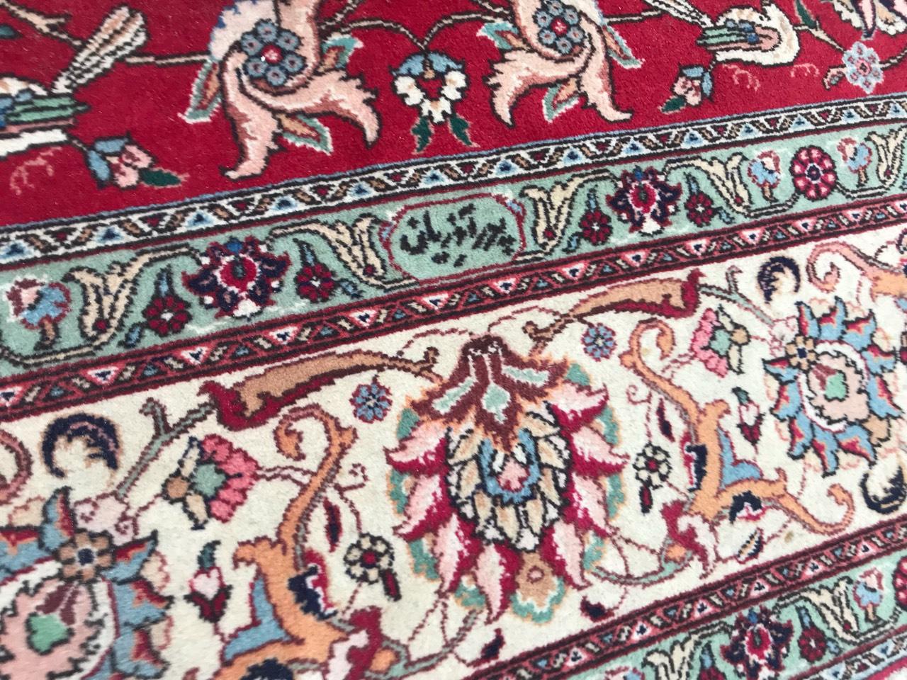 Hand-Knotted Beautiful Vintage Large Tabriz Rug For Sale
