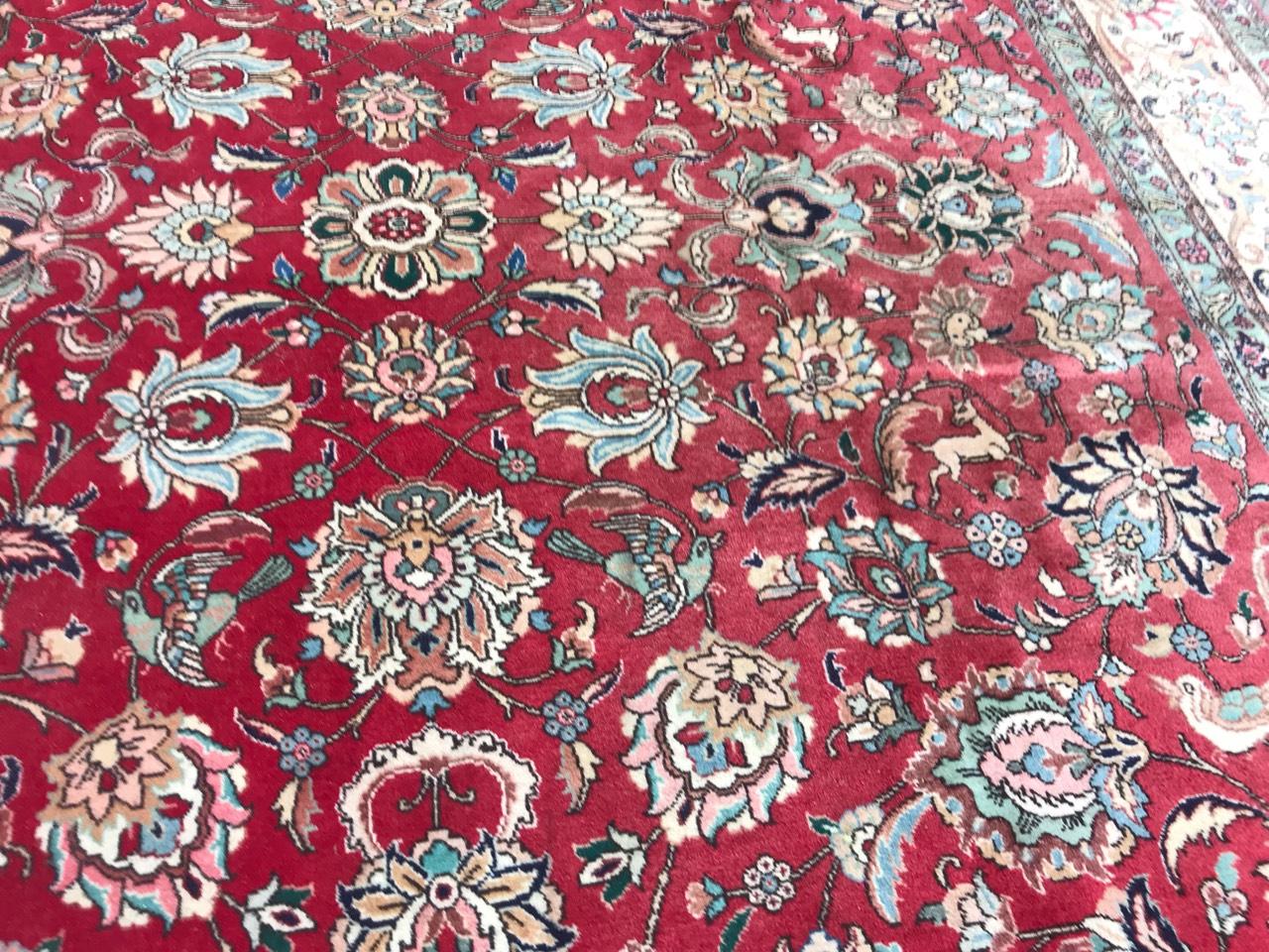 Beautiful Vintage Large Tabriz Rug In Good Condition For Sale In Saint Ouen, FR