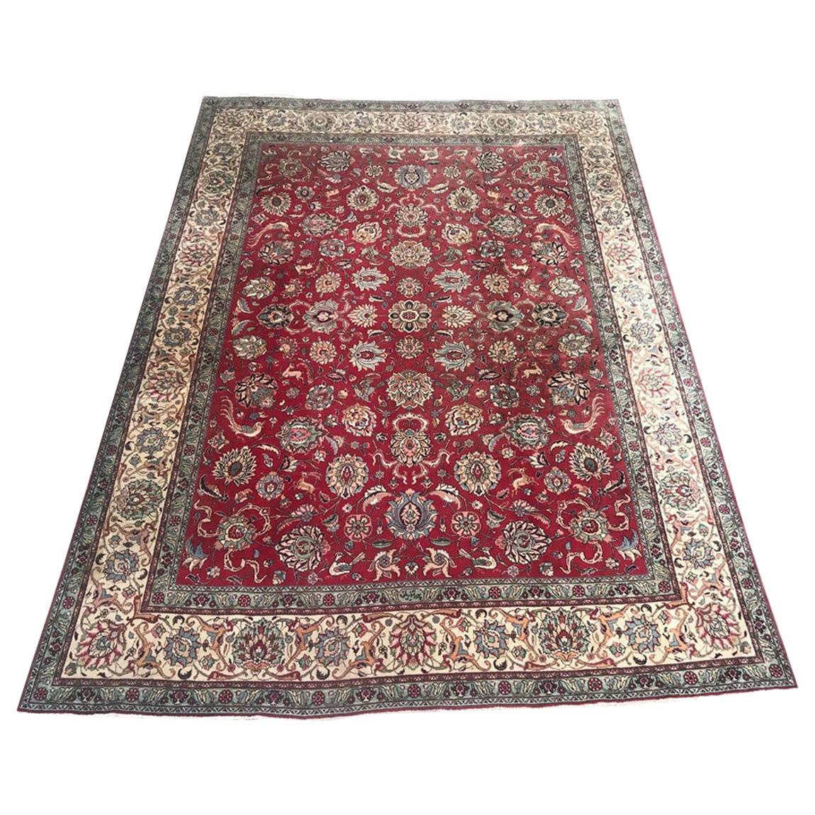 Magnifique tapis vintage grand format de Tabriz