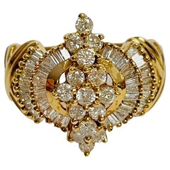 Beautiful Vintage Looking 14k Yellow Gold Cocktail Ring