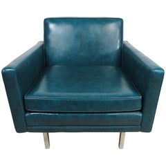 Magnifique chaise longue en vinyle vert:: moderne et vintage