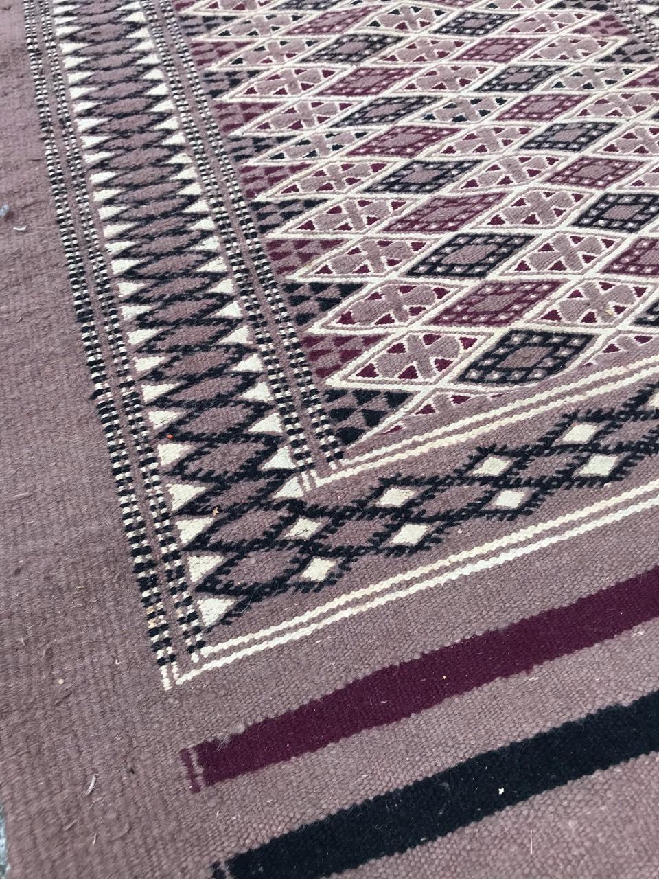 Beautiful Vintage Moroccan Flat Rug For Sale 4