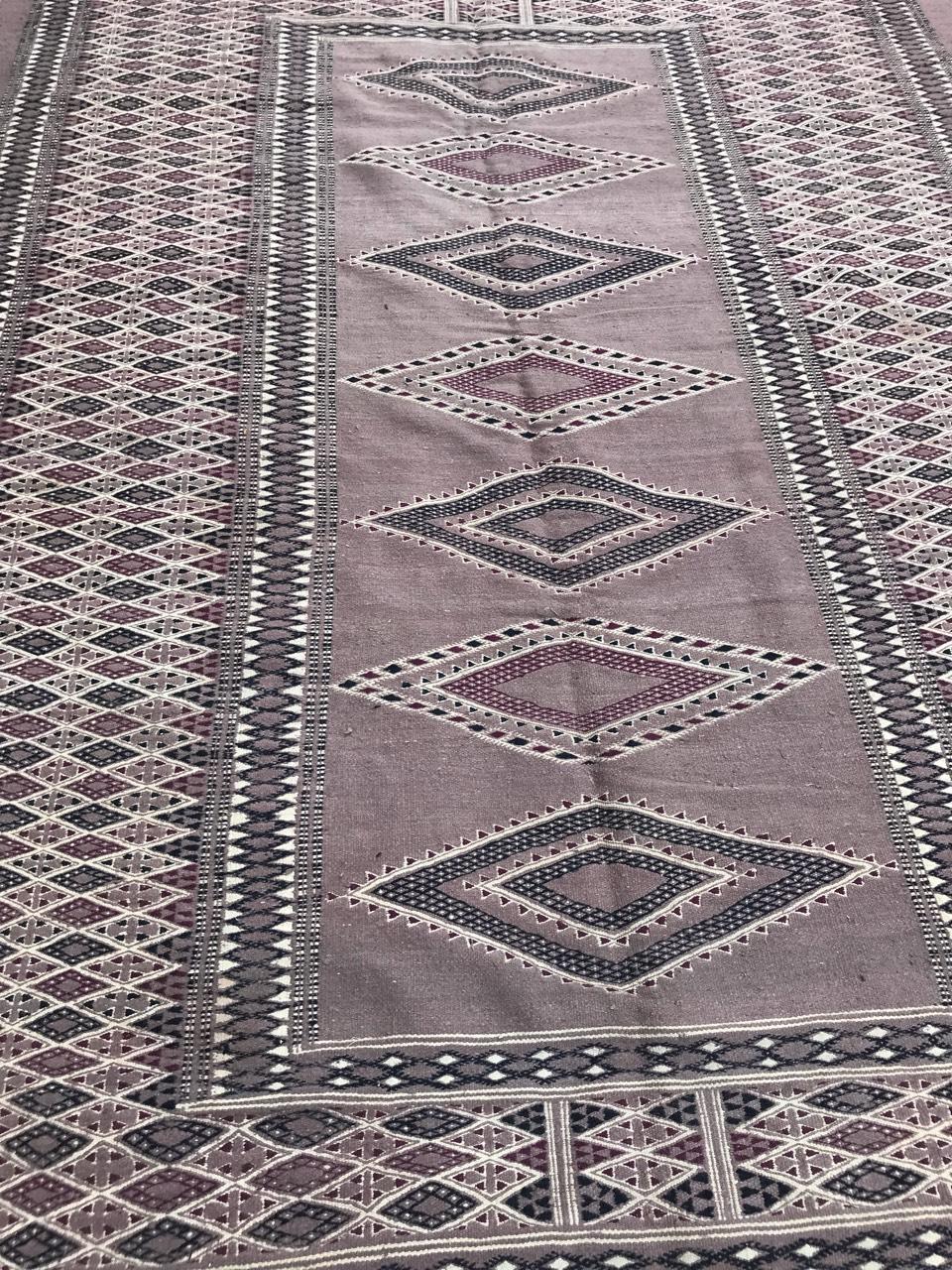 Beautiful Vintage Moroccan Flat Rug For Sale 6