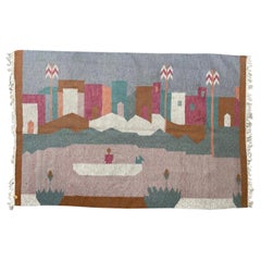 Bobyrug's Beautiful Vintage Native Design Egyptian Tapestry (Tapisserie égyptienne vintage au design autochtone)