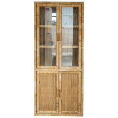 Schöne Vintage Rattan Étagère Vitrine